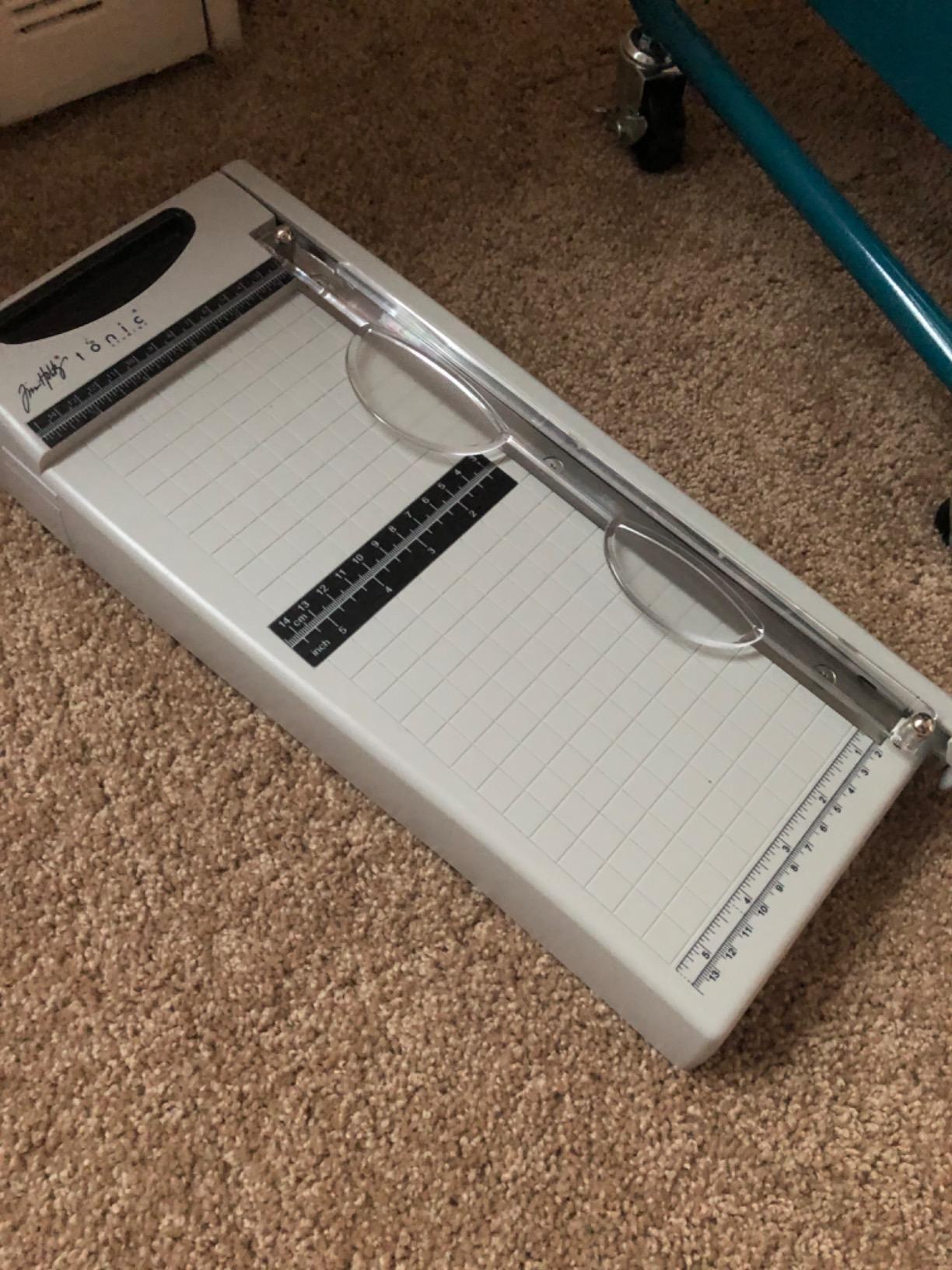 Tim Holtz Mini Paper Cutter - Small Portable Guillotine Paper Trimmer for Crafts, Photo Paper, and Card Making - 6.25 Inch Cutting Length with Ruler and Grid Lines customer photo 2