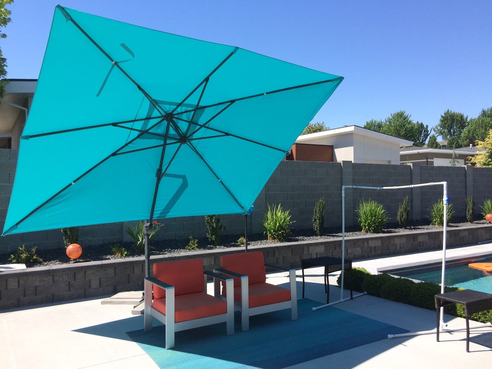 Sunnyglade 10x13Ft Cantilever Patio Umbrella Rectangular Deluxe Offset Navy customer photo 2