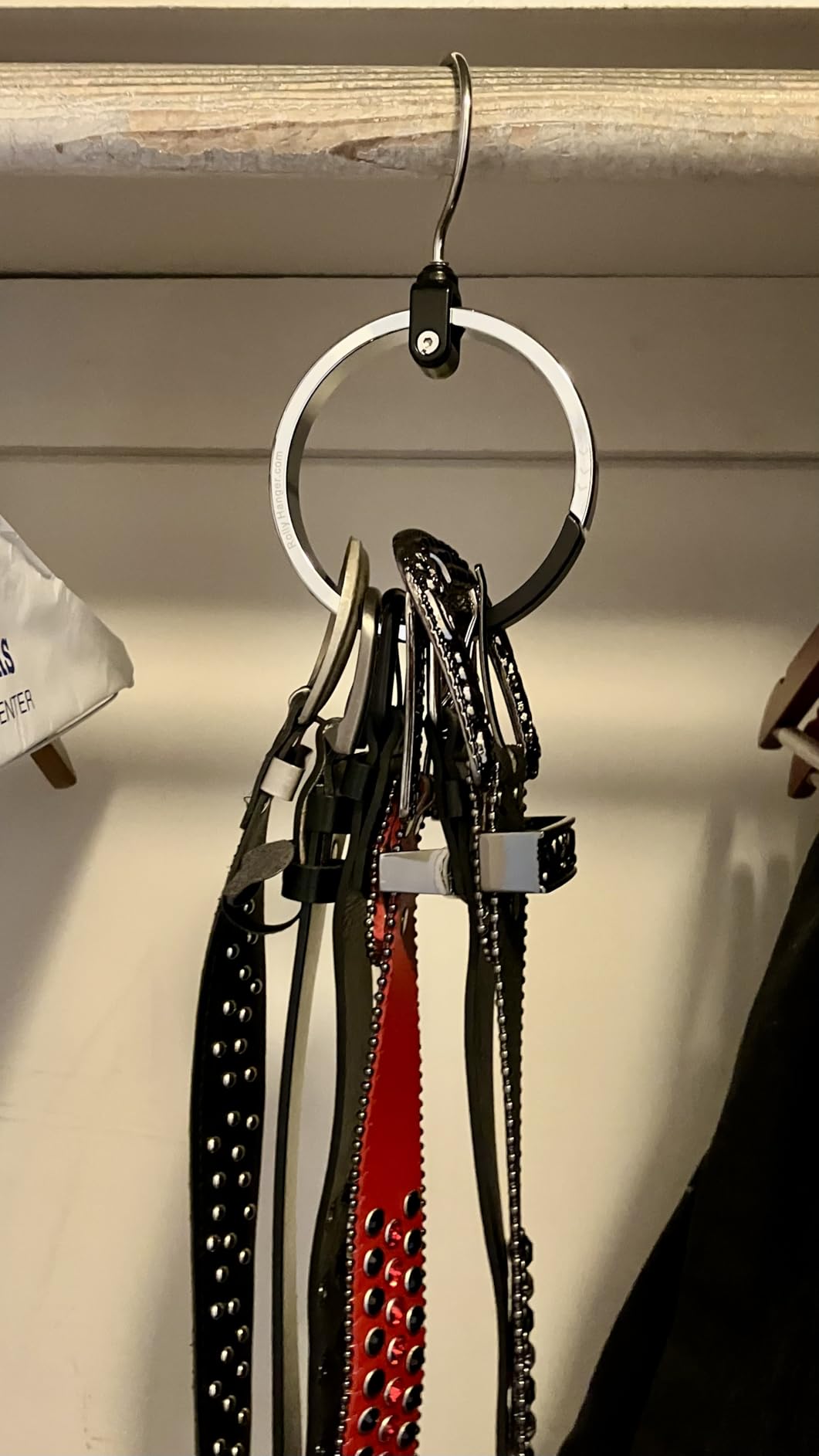 Rolly Hanger® Premium Closet Organizer, Rotating Aluminum Ring Hanger with 360° Swivel Hook, Space Saving Accessory Holder for Belts, Ties, Hats, Scarves, Purses & Handbags | Closet Organizer (2 Pack) customer photo 2