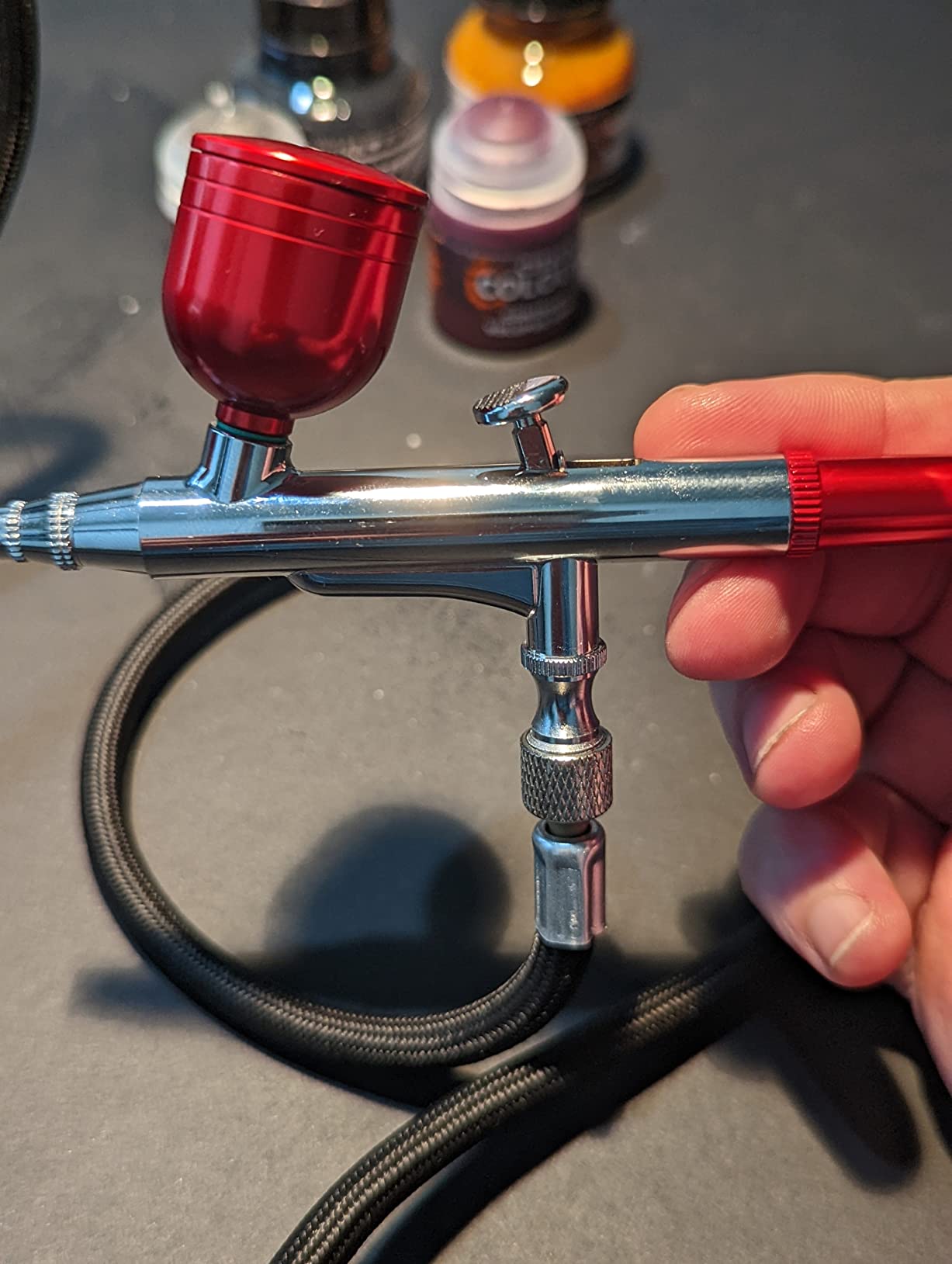 Airbrush Kit with Compressor, 32PSI Handheld Mini Air Brush Gun Set, Portable High Pressure Air Brushes for Painting, Tattoo, Nail Art, Mode, Makeup, Cake, Barber customer photo 2