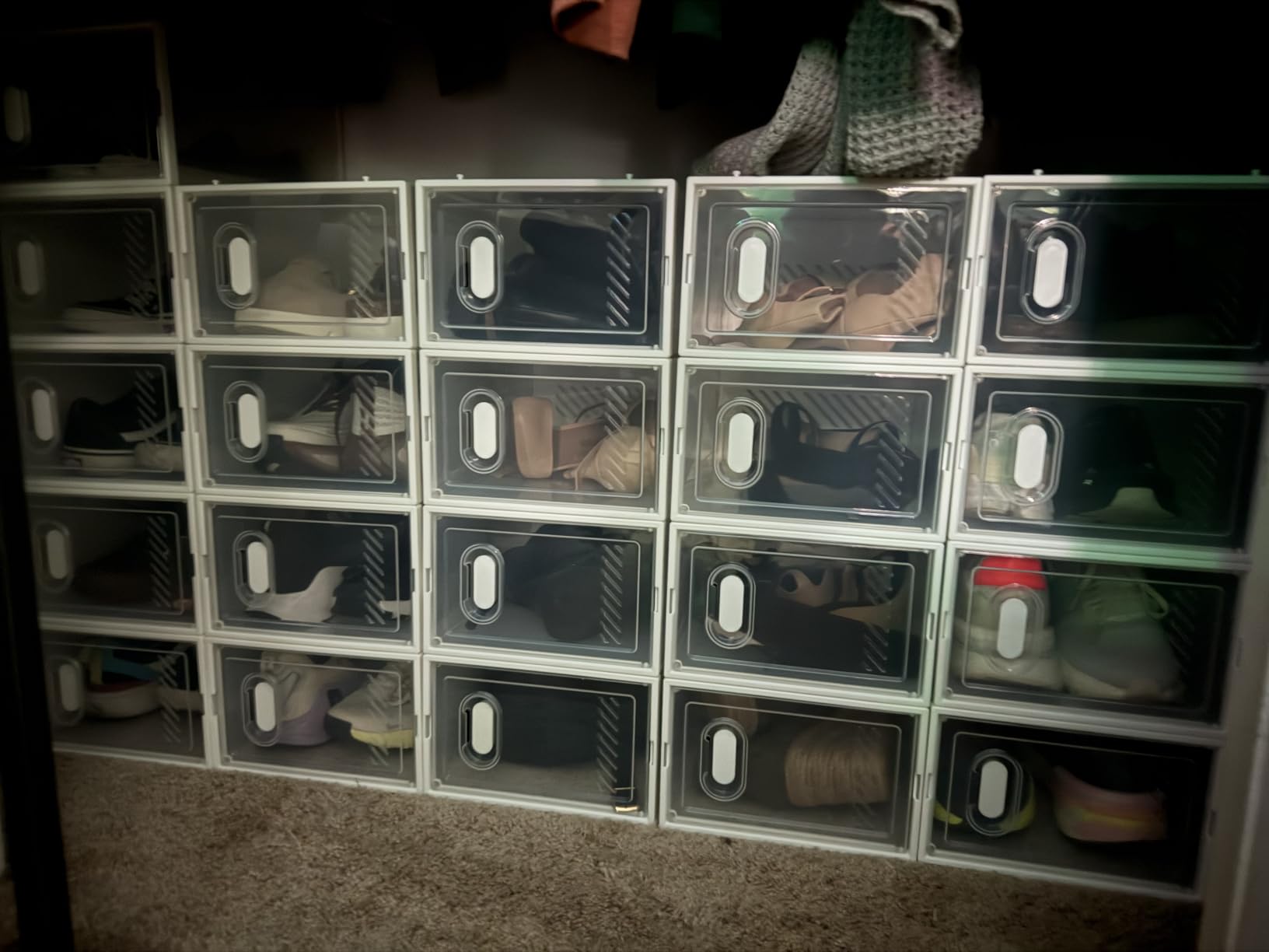 SIMPDIY Clear Shoe Storage Boxes, Stackable Shoe Organizer for Closet customer photo 1