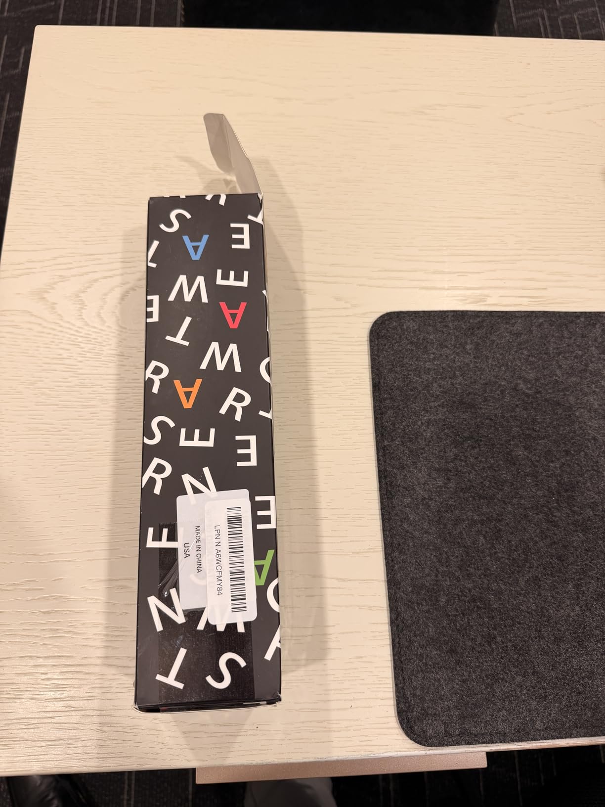 DAWNTREES Felt Desk Mat, Computer Mat for Desk, Dark Gray (36x12Inches) customer photo 2