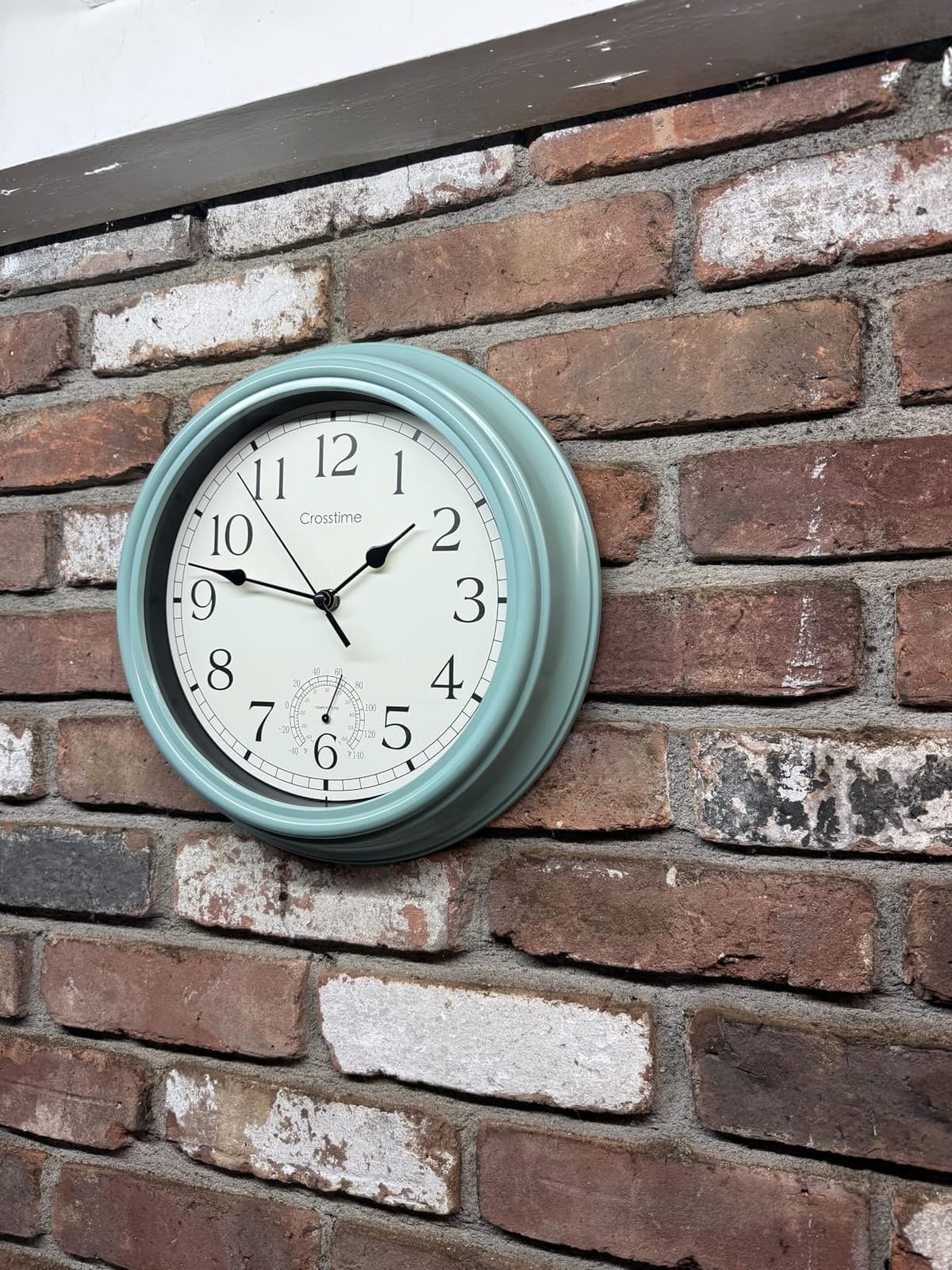 12 Inch Retro Indoor Outdoor Clocks Waterproof with Thermometer Easy to Read Silent Quality Quartz Vintage Bathroom Clock Battery Operated for Patio,Home,Garden Decor (Bronze) customer photo 1