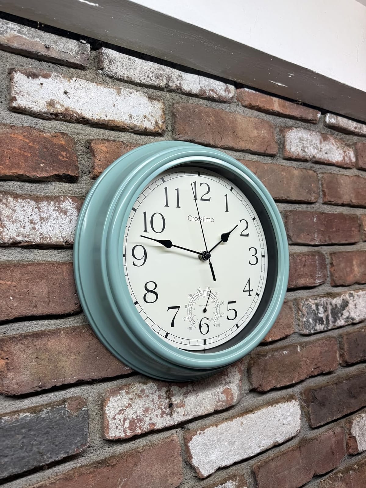 12 Inch Retro Indoor Outdoor Clocks Waterproof with Thermometer Easy to Read Silent Quality Quartz Vintage Bathroom Clock Battery Operated for Patio,Home,Garden Decor (Bronze) customer photo 2