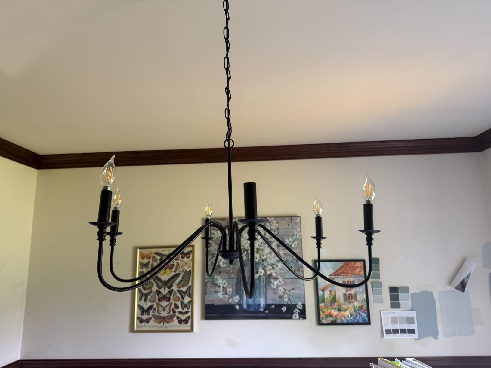 Miluolan Black Chandelier, 6-Light Farmhouse Chandelier for Dining Room customer photo 2