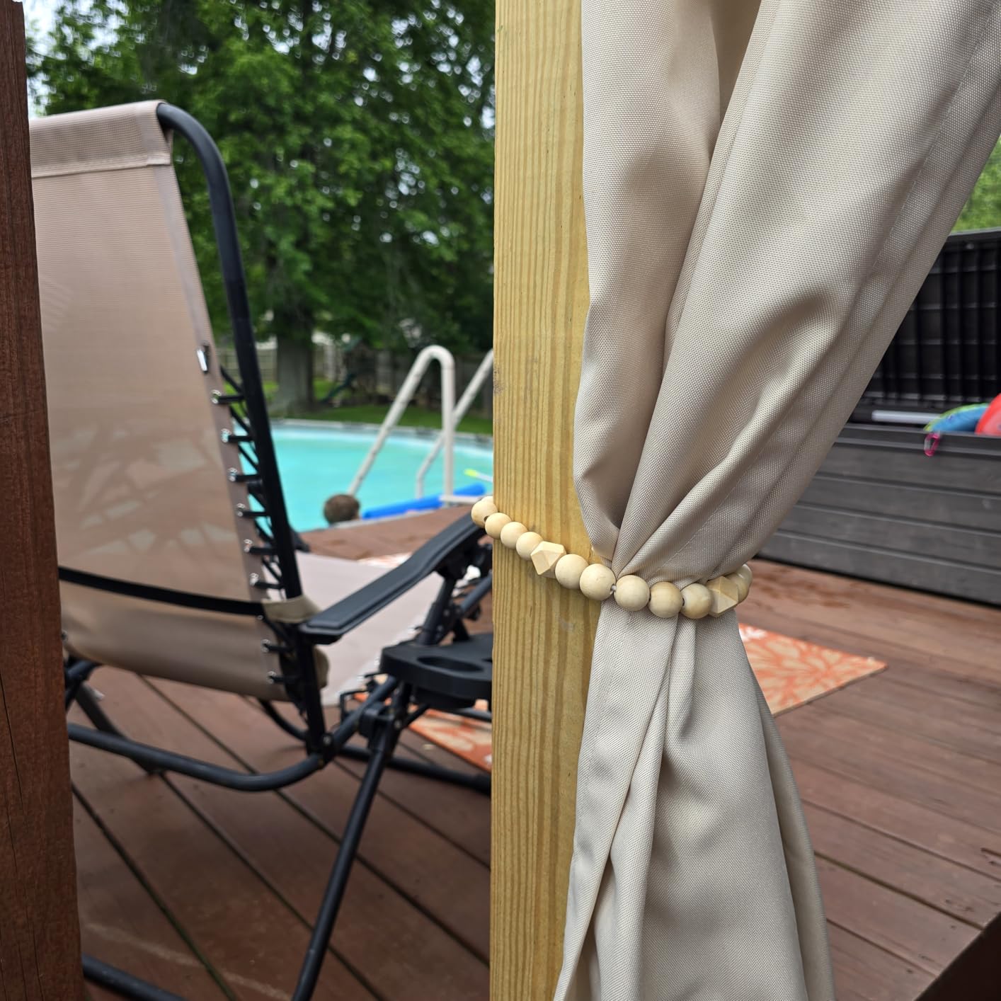 KLOGTSIND Wood Bead Curtain Tiebacks, 2 Pack Curtain Tie Backs with Hooks customer photo 1
