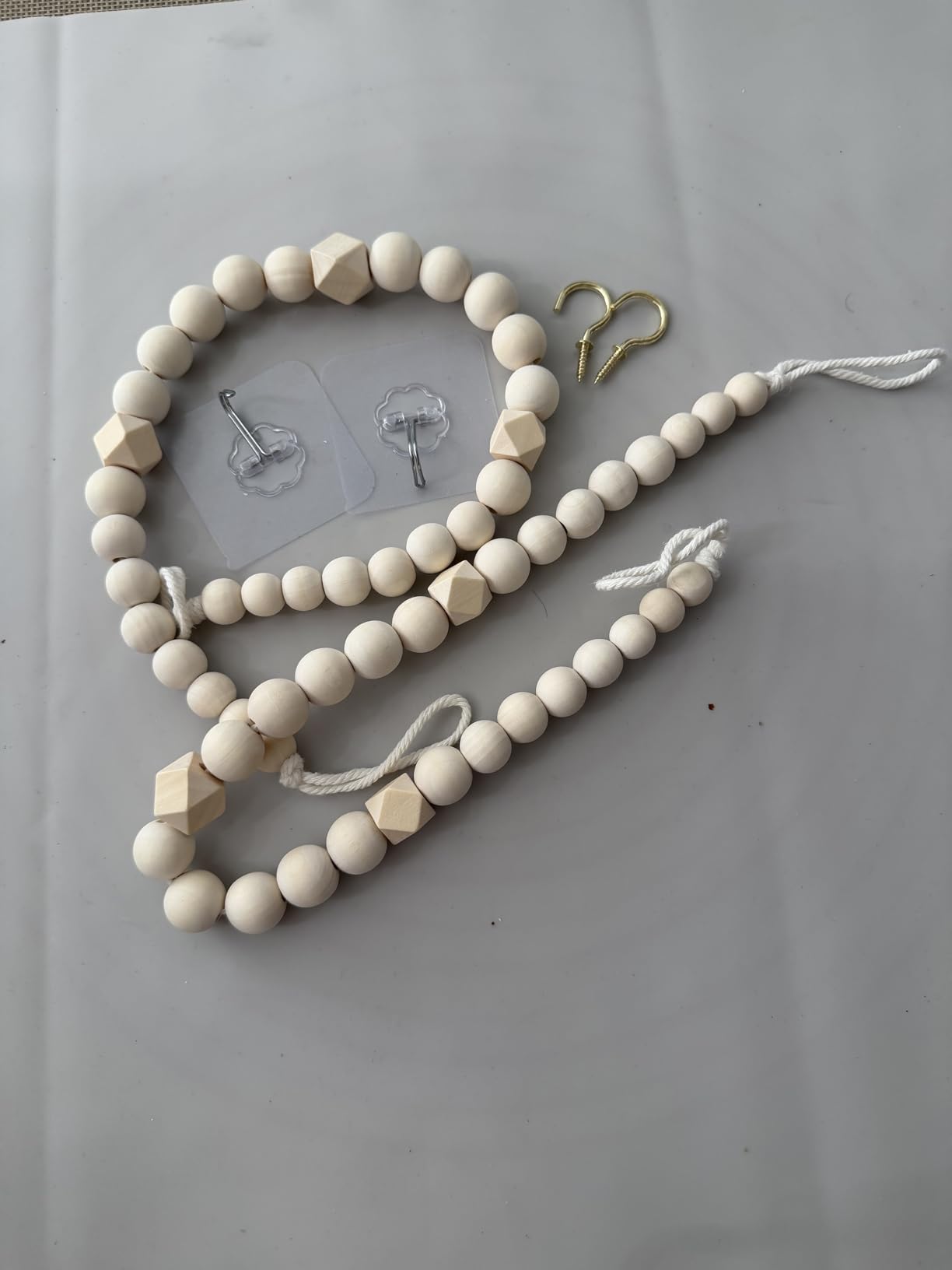 KLOGTSIND Wood Bead Curtain Tiebacks, 2 Pack Curtain Tie Backs with Hooks customer photo 2