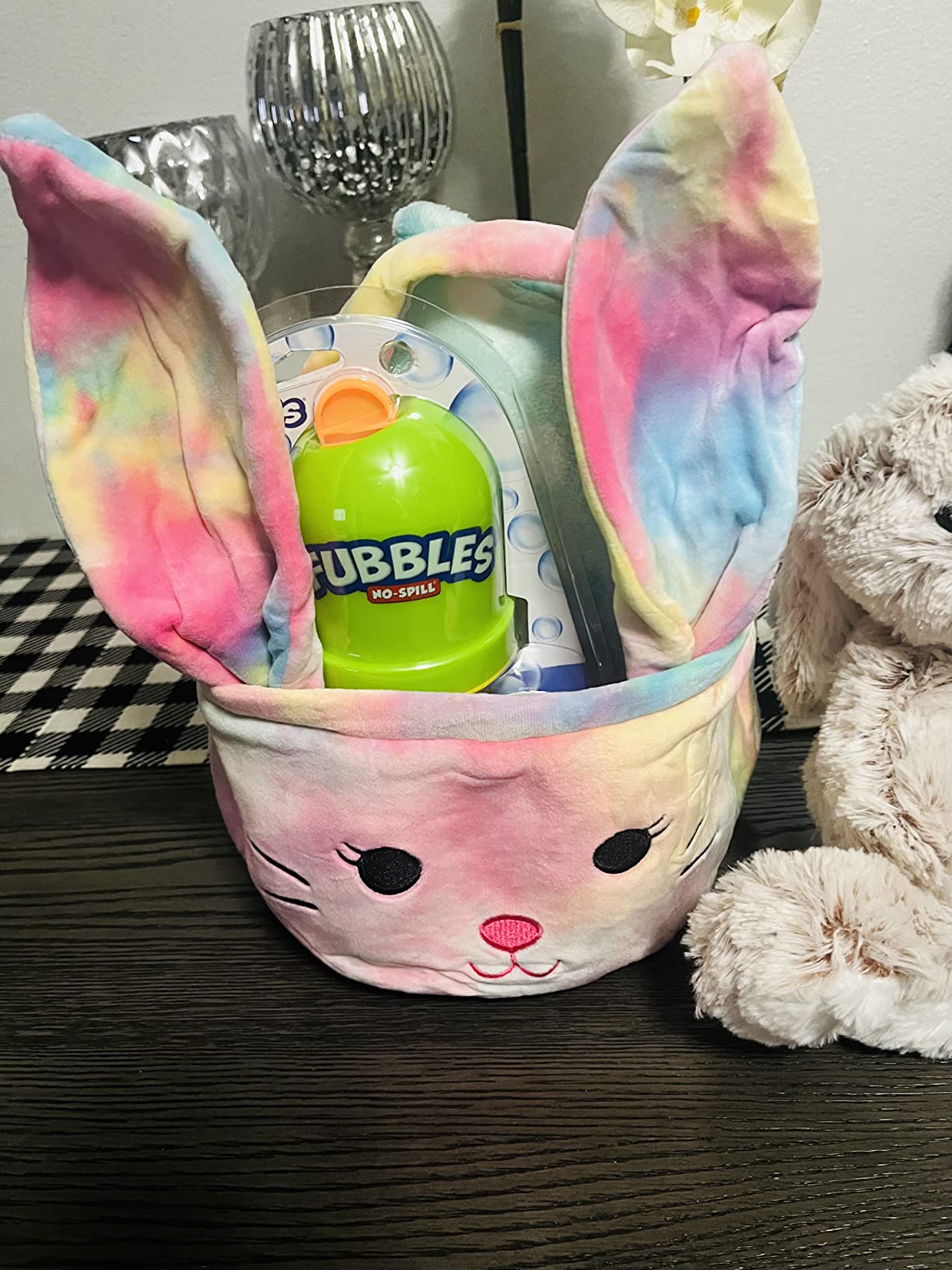 Easter Bunny Baskets, Cute Eggs Hunting Easter Bags Buckets Festival Gifts for kids Girls Boys customer photo 1
