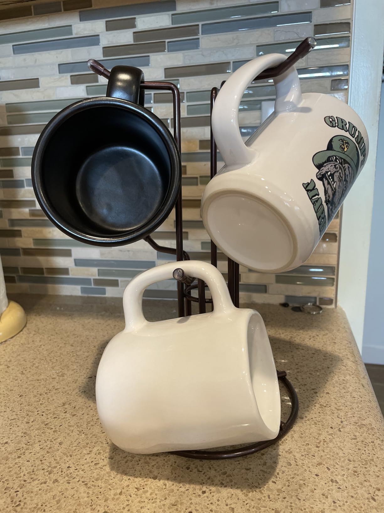 HULISEN Mug Tree for Large Cups, 6 Hook Countertop Coffee Mug Holder, Black customer photo 1