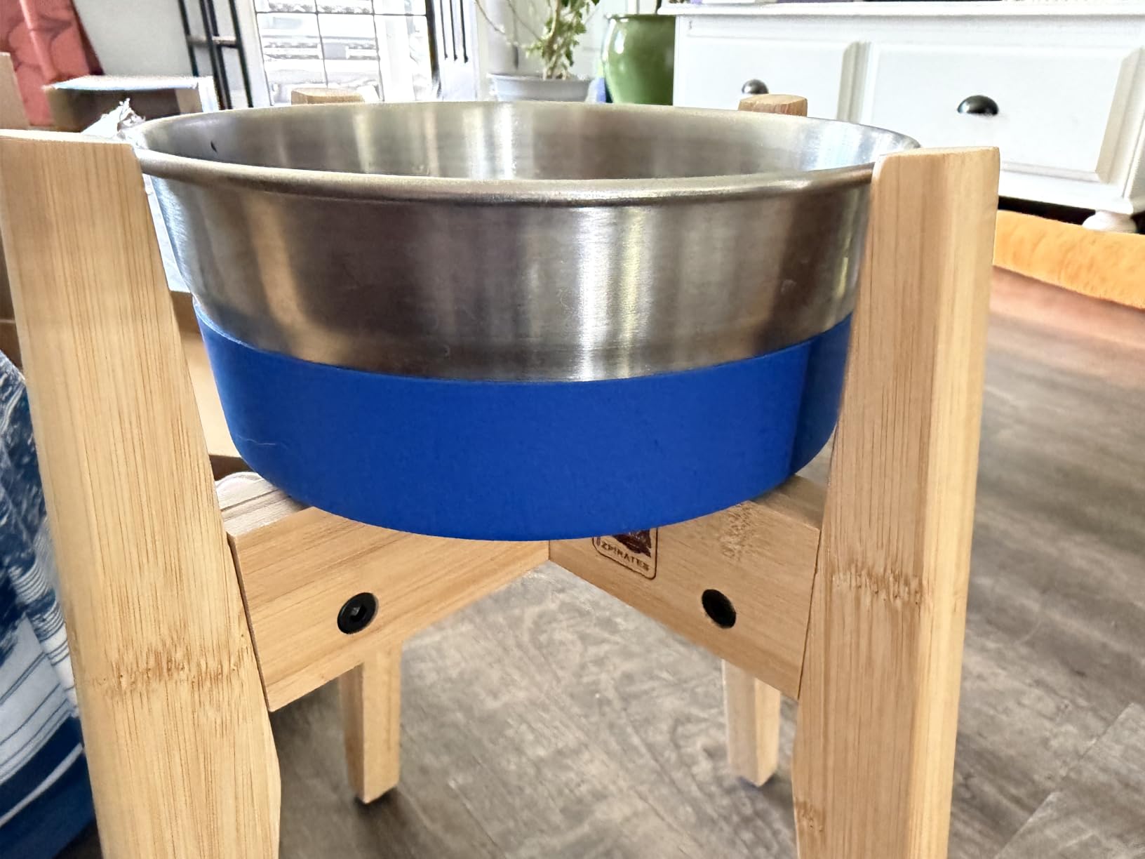 Dog Bowl Stand for Mid-Large Dogs | Adjustable, Bamboo, 12-inch High customer photo 1