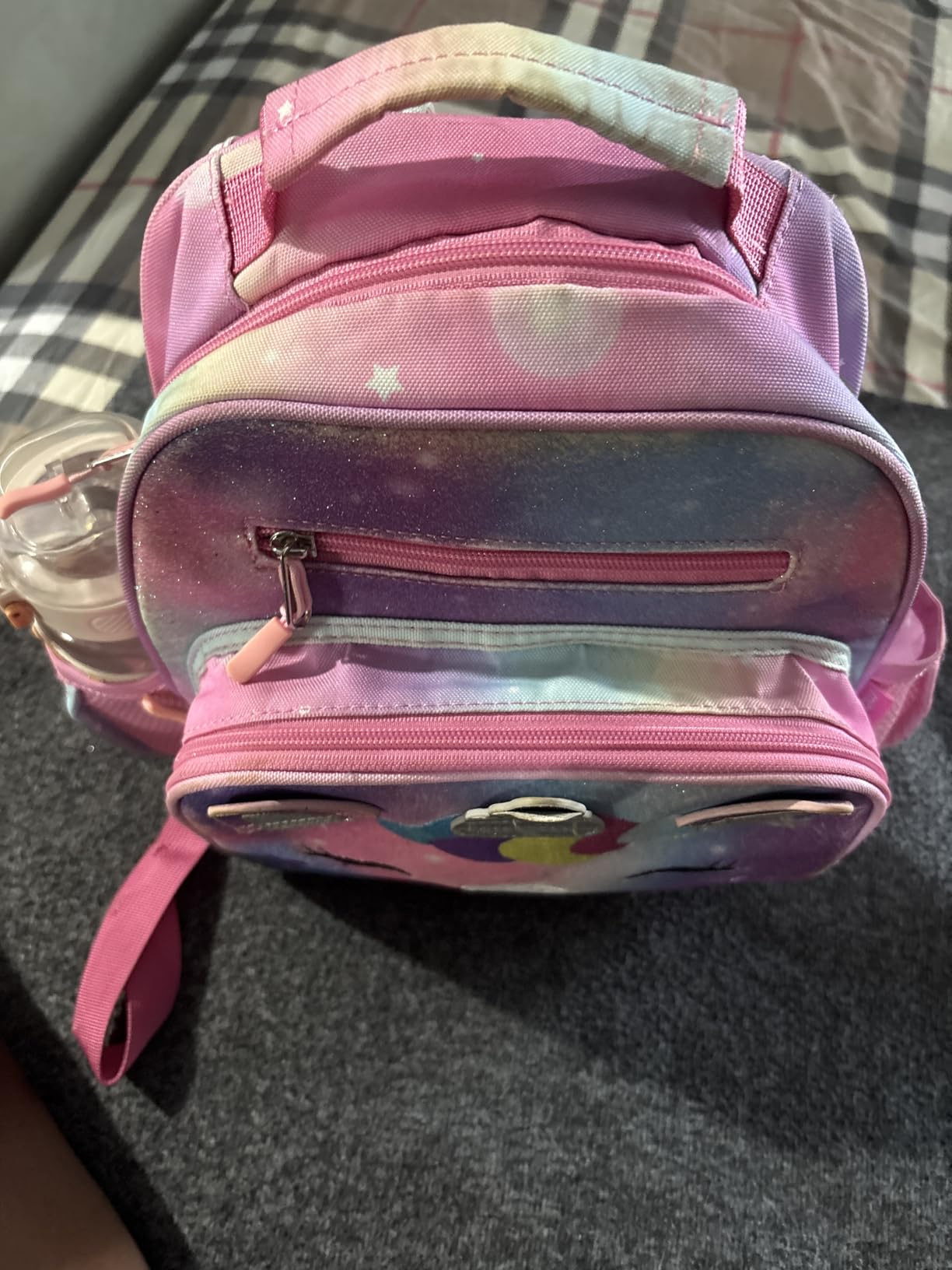 mibasies Toddler Backpack for Girls 2-4: Cute Kids Backpacks for Girls - Preschool Kindergarten Backpack - Rainbow Pink customer photo 2