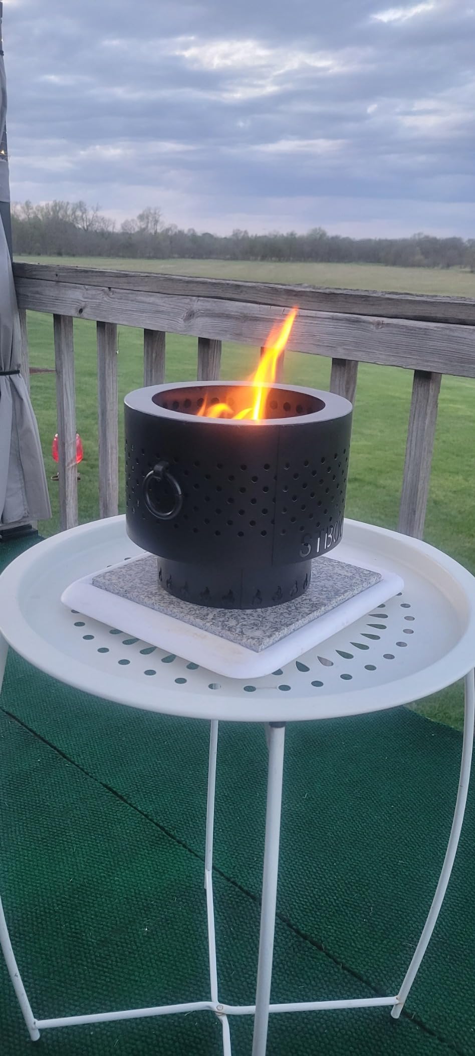 Smokeless Fire Pits for Outside with Portable Carrying Storage Bag, 20x14 Inch Firepits Outdoor Wood Burning, Low Smoke Outdoor Fireplace for Bonfire Picnic Backyard Cooking on Beach, Black, L customer photo 1