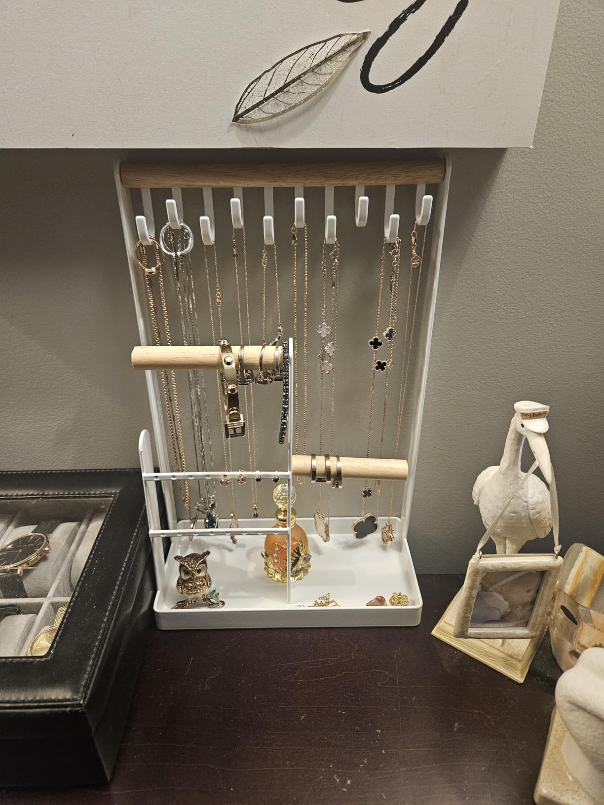 ProCase Cute Jewelry Stand, Aesthetic Jewelry Organizer for Dresser Vanity, Jewelry Holder Display for Necklaces Earrings, Gifts for Teen Girls Women, Bedroom Dorm Decor -Medium, White customer photo 2
