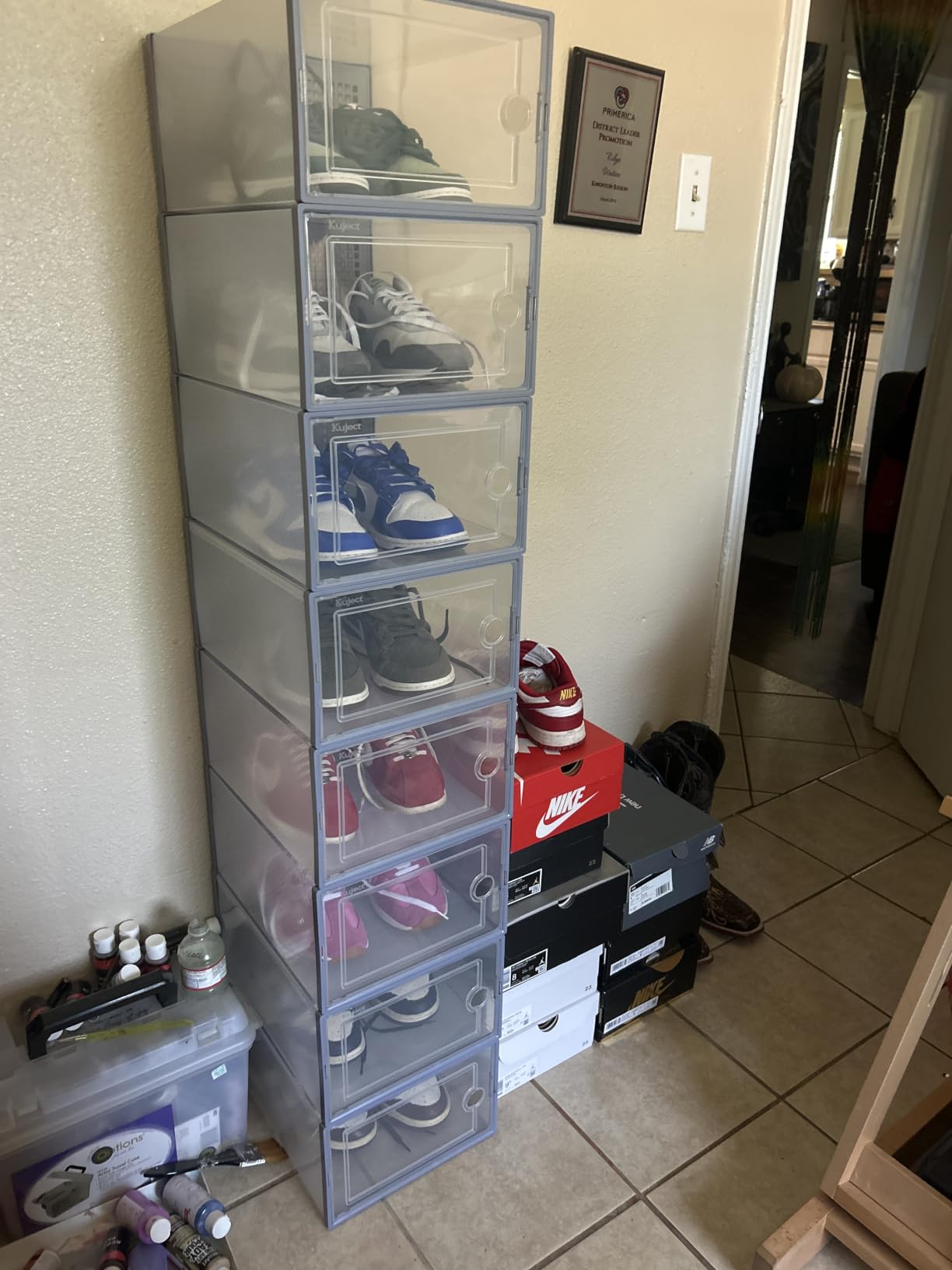 Kuject X-Large Shoe Storage Boxes 12 Pack, Clear Stackable Shoe Organizer customer photo 1