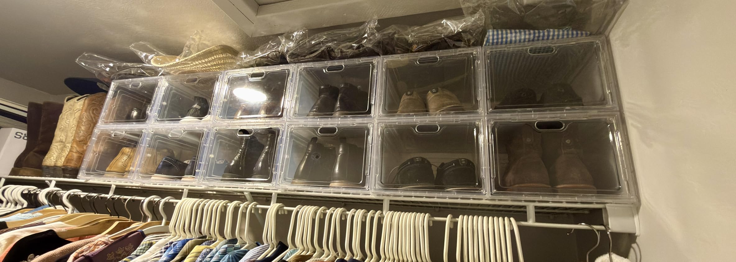 INSTY 12 Pack Large Shoe Storage Box, Clear Shoe Storage Organizer with Magnetic Door, Stackable,Shoe Containers For Display Sneakers, Easy Assembly, Fit up to US Size 12, Clear customer photo 2