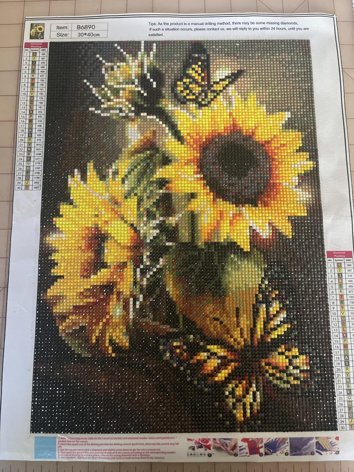 DKHDBD Diamond Painting Kits for Adults, 12x16 Inch DIY Paint by Numbers for Adults Beginner, DIY Full Drill Diamond Dots Paintings Picture Arts Craft for Home Wall Art Decor (Yellow Butterfly) customer photo 1