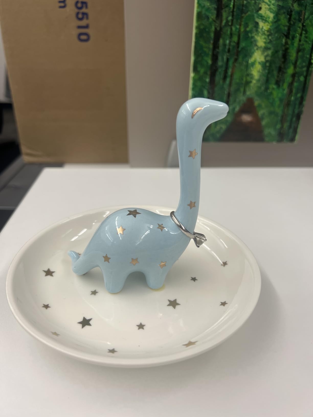 PUDDING CABIN Dinosaur Ring Holder for Jewelry, Gifts for Women Girls Birthday Wedding Graduation Valentines Bday Gift, Jewelry Dish Tray for Rings Bracelets Necklace Organizer customer photo 1