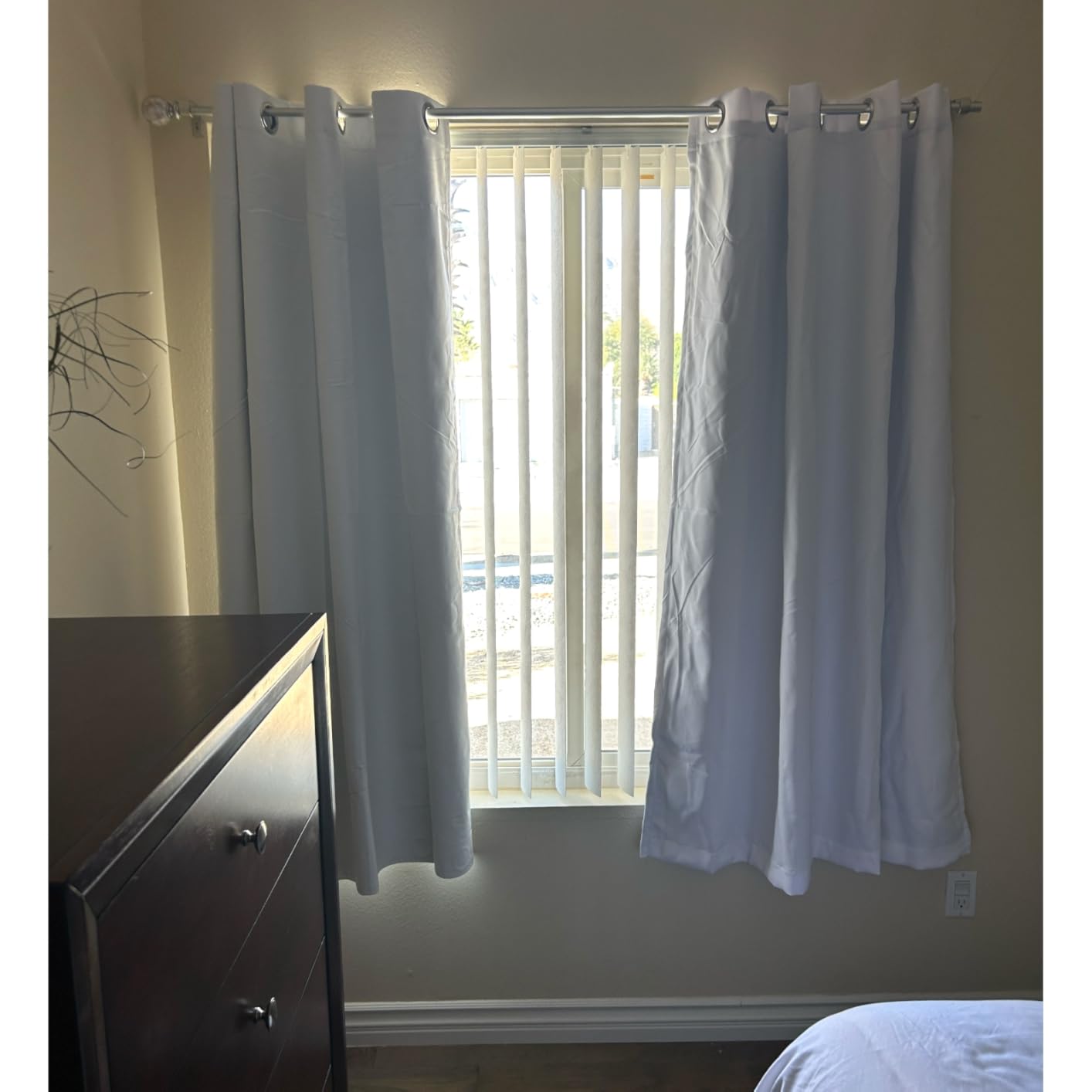ChrisDowa 100% Blackout Curtains for Bedroom 63 Inch Long with Black Liner | 2 Thick Layers, Thermal Insulated, Grommet, Window Treatment, Living Room Drapes, 2 Panels Set, Light Grey, 42 x 63 Inch customer photo 1