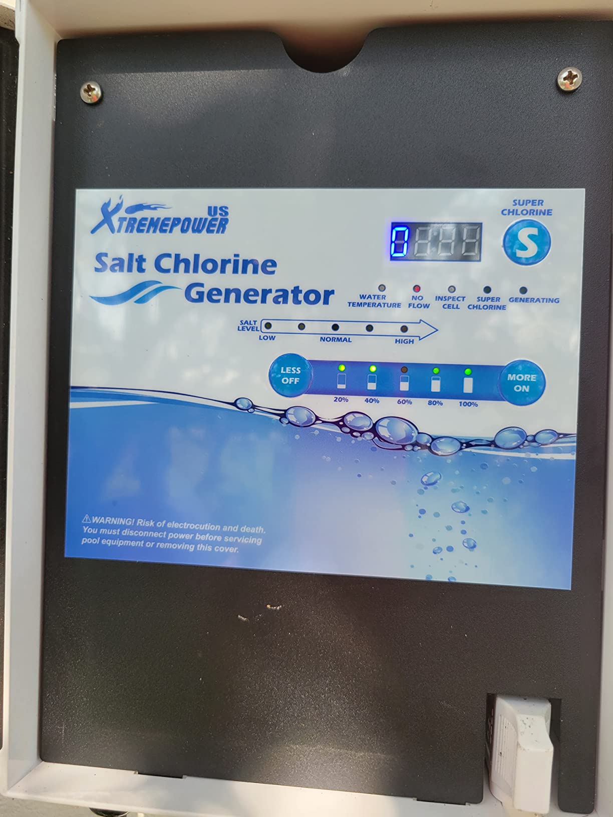 XtremepowerUS 15K Salt Chlorination System for In-Ground Pools Up to 15,000 Gallons Pool Flow Switch Cell Fitting Complete System, Cleaning Stand customer photo 1