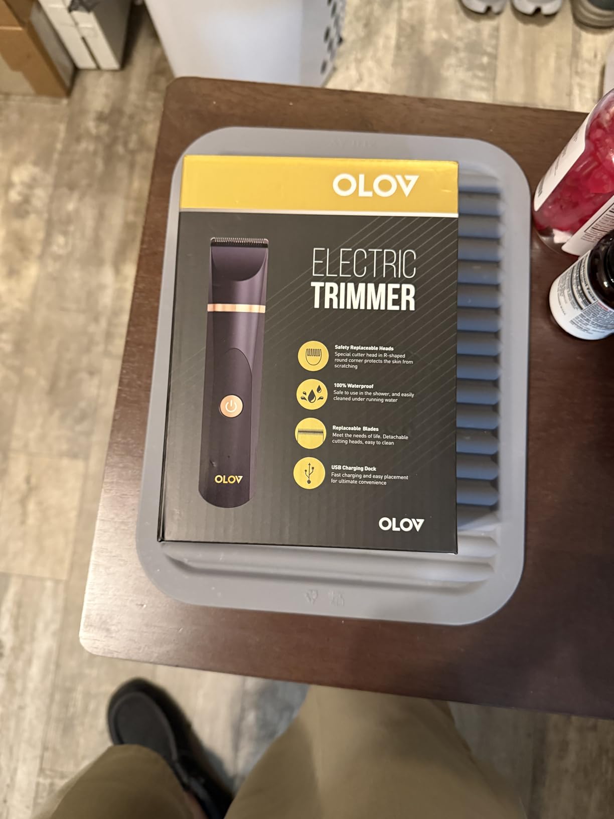 OLOV Electric Body Hair Trimmer - Groin Trimmer for Men - Bikini Trimmer Women - Wet/Dry Shaver Groomer, Replaceable Ceramic Blade Heads, USB Recharge Dock, Waterproof Hygiene Razor, Black customer photo 1