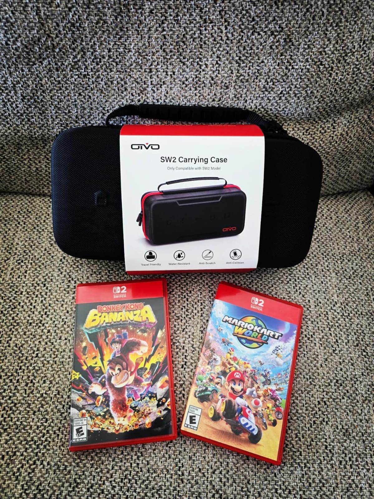 Switch Carrying Case Compatible with Nintendo & OLED, Portable Switch Travel Carry Case Fit for Joy-Con and Adapter, Hard Shell Protective OLED Pouch Bag with 20 Games, Red For N DS Cases & Storage customer photo 1