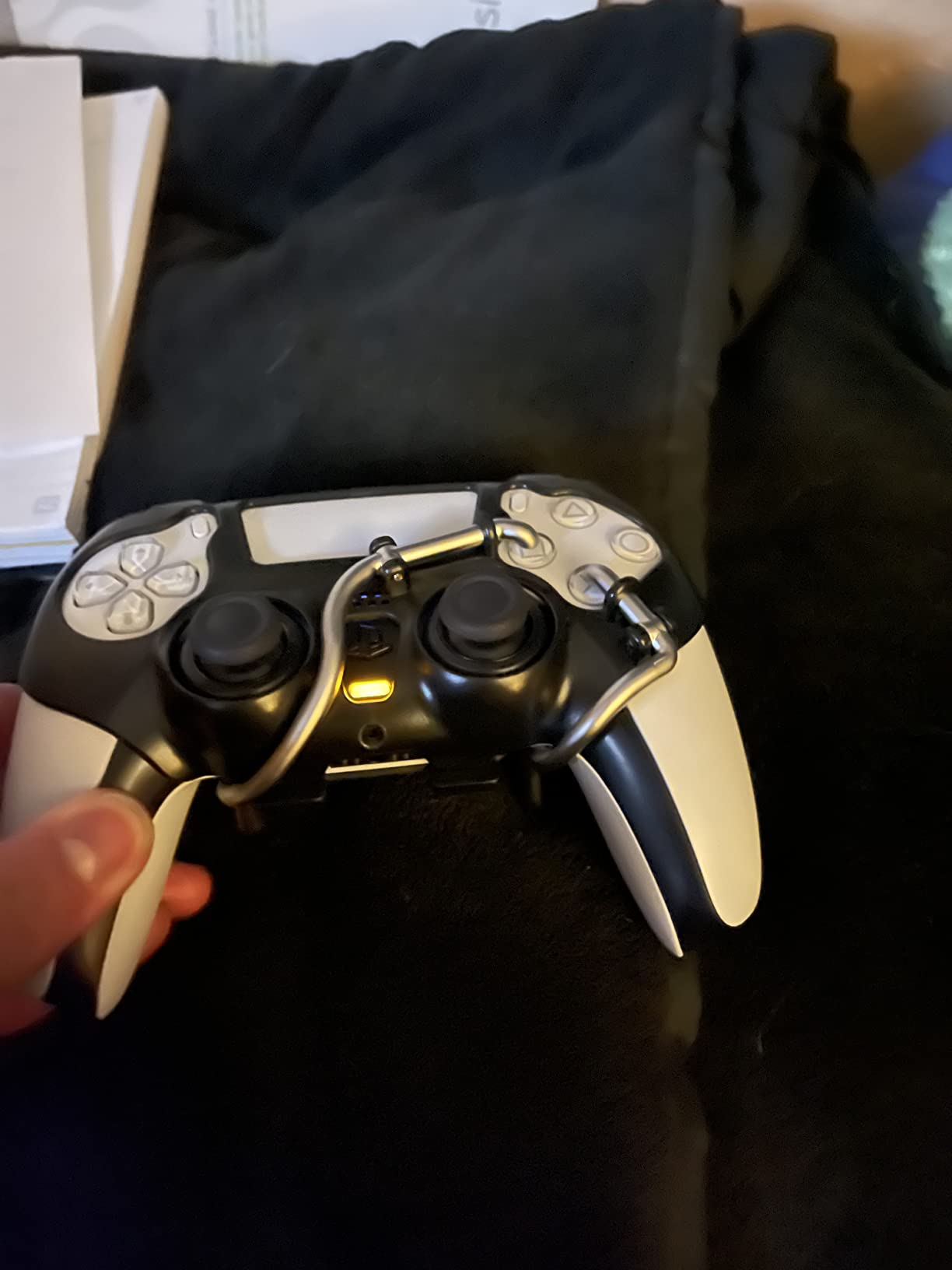 EXknight Leverback FPS Mechanical Paddles Attachment, Back Buttons Gaming Paddles for PS5 Controller (Black) customer photo 2