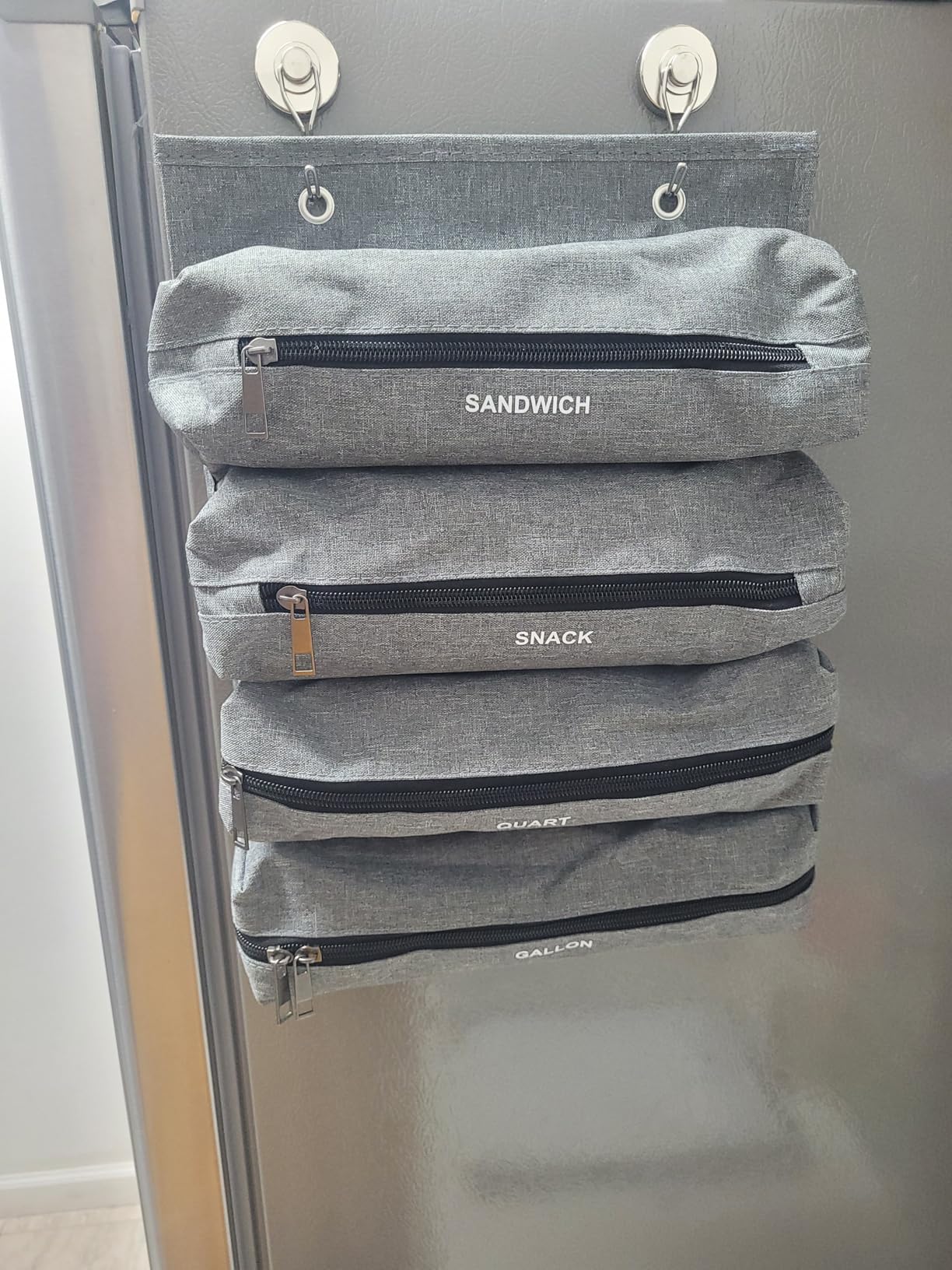 Zipper Bag Organizer Compatible with Gallon, Quart, Sandwich & Snack Food Storage Bag, Kitchen Plastic Bag Storage Organizer for Kitchen RV Camper (Black) customer photo 1