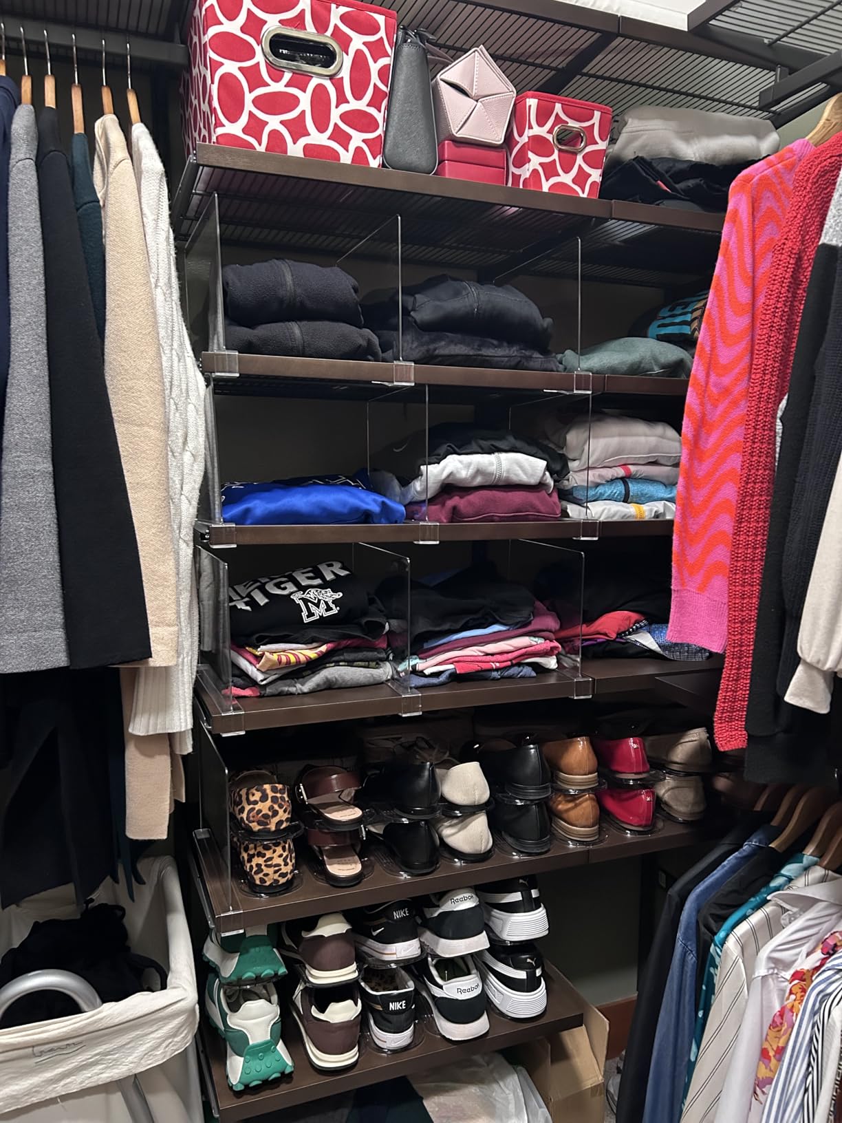6 PCS Shelf Dividers for Closet Organization Acrylic Clear Closet Shelf Divider for Wooden Shelving Suitable for Wooden or Vertical Shelves Or Bedroom, Kitchen and Office.. customer photo 2