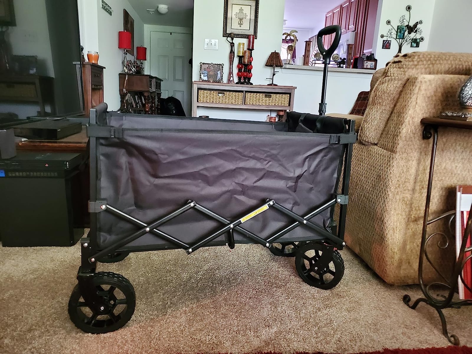 Navatiee 165L Collapsible Folding Wagon, Large Foldable Wagon with Silent All-Terrain Wheels, 330Lbs Heavy Duty Utility Grocery Cart for Camping Shopping Outdoor, Black customer photo 1