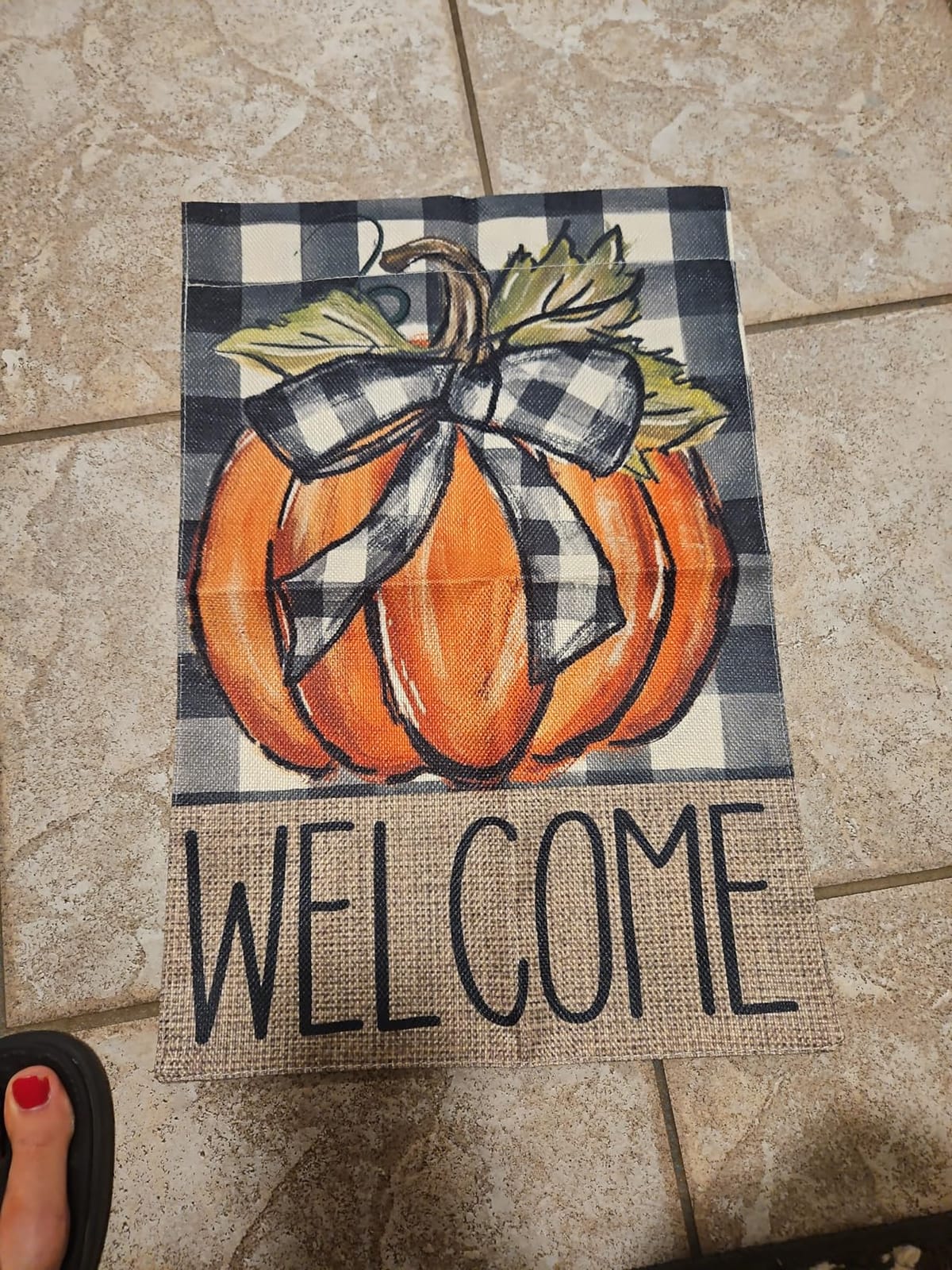 AVOIN colorlife Fall Thanksgiving Pumpkin Welcome Garden Flag 12x18 Inch customer photo 1