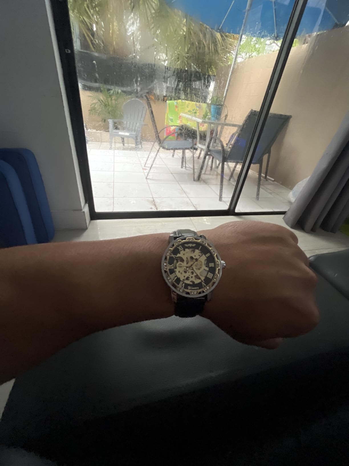 Winner Retro Manual Mechanical Skeleton Watch with Diamond and Carving Flower Craft Men Skeleton Wrist Watch Mechanical Classic Roman Number customer photo 1
