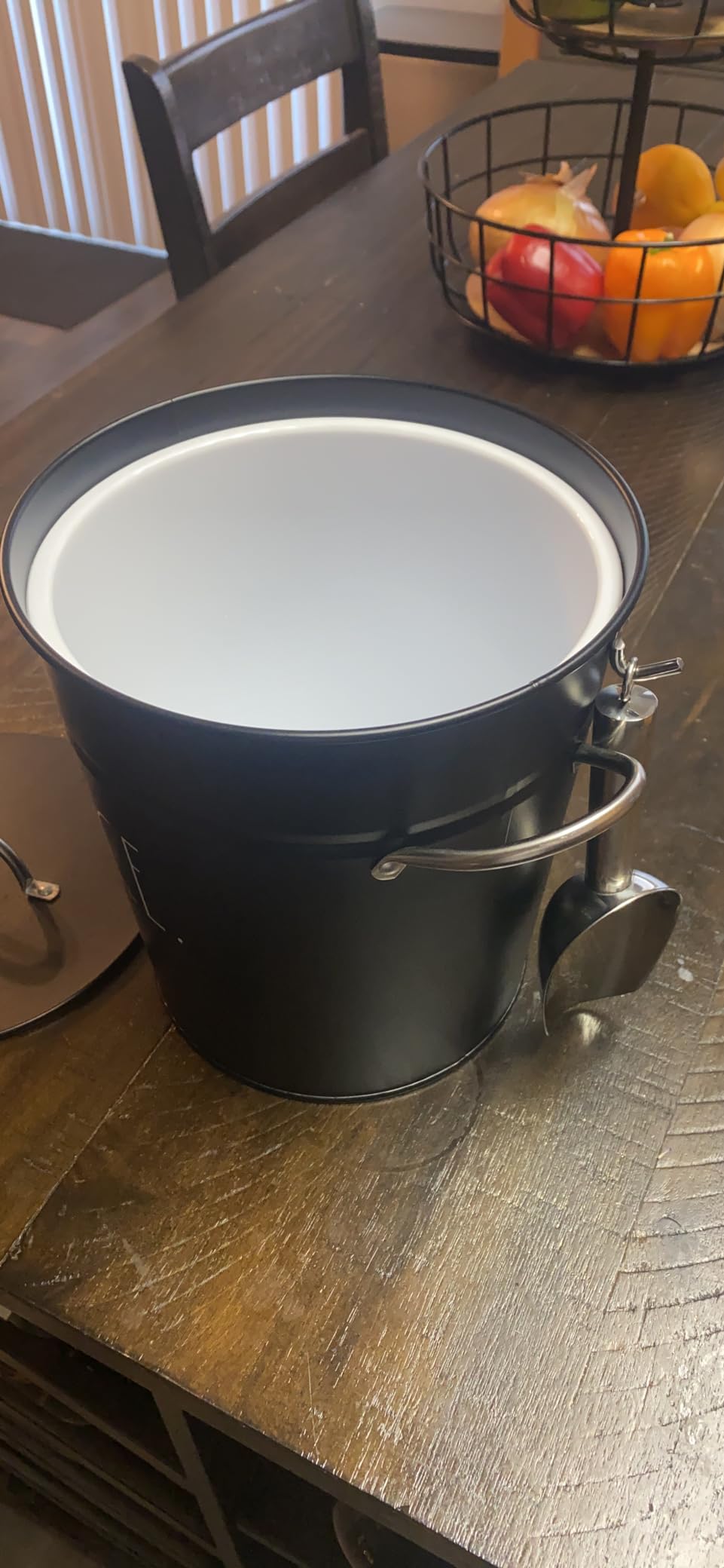 Rae Dunn Ice Bucket with Scoop - Stainless Steel Bucket with Handle, Lid and Ice Scooper - 4 Qt. Storage Bin for Ice Cubes for Bars, Parties, Backyard Barbeques, Picnics, and Camping (Black) customer photo 2