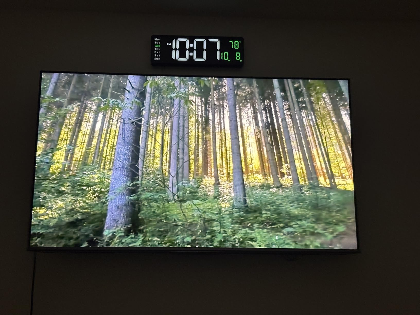 Digital Wall Clock Large Display, 16.2 Inch , LED Digital Clock with Remote Control for Living Room Decor, Automatic Brightness Dimmer with Date Week Temperature (Orange) customer photo 2