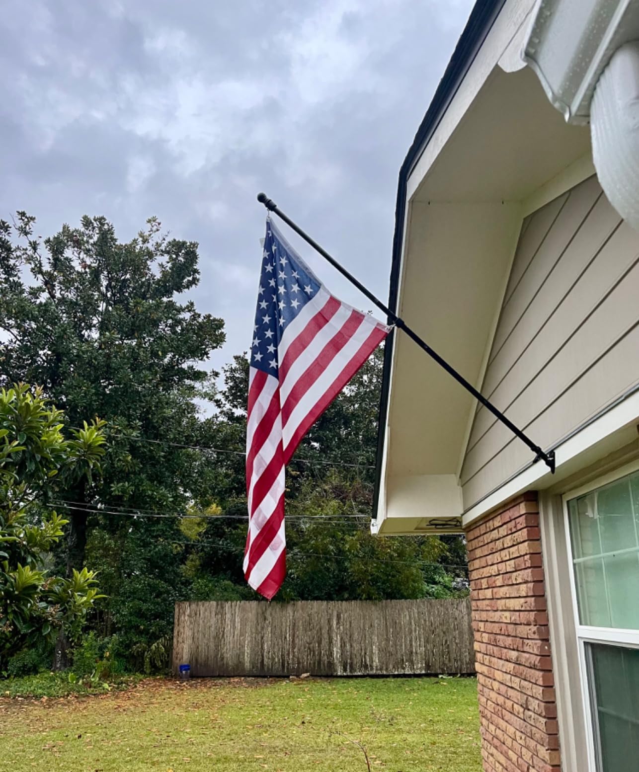 NELXINJO 5FT White Stainless Steel Flag Pole Kit for Outside House Wall customer photo 1