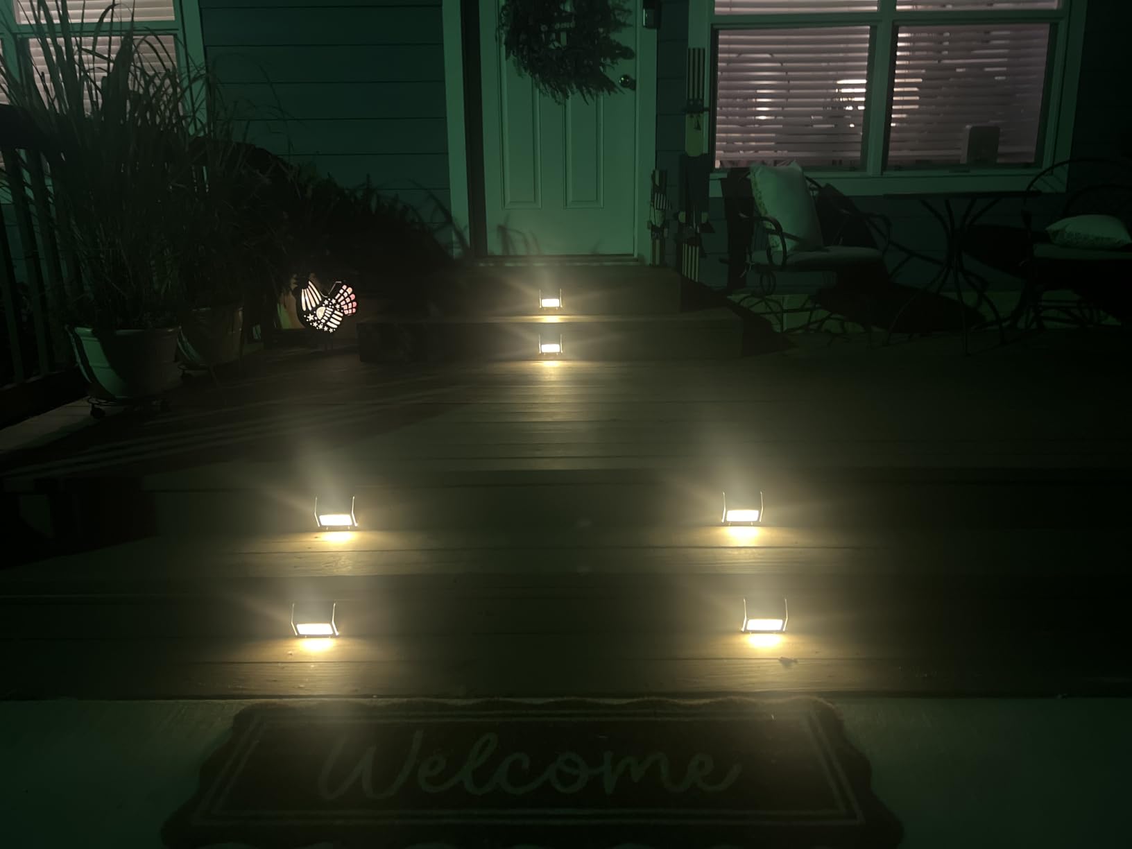 XLUX Warm White Solar Lights for Deck Step Fence, Black SST Housing, 6 Pack customer photo 2