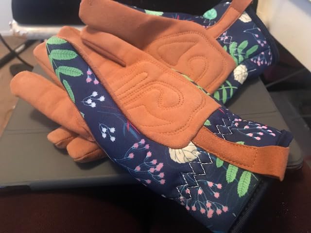Womens Gardening Weeding Working Gloves, Leather Garden Glove for Women Thorn Proof No Stab for Digging, Planting,Pruning customer photo 1