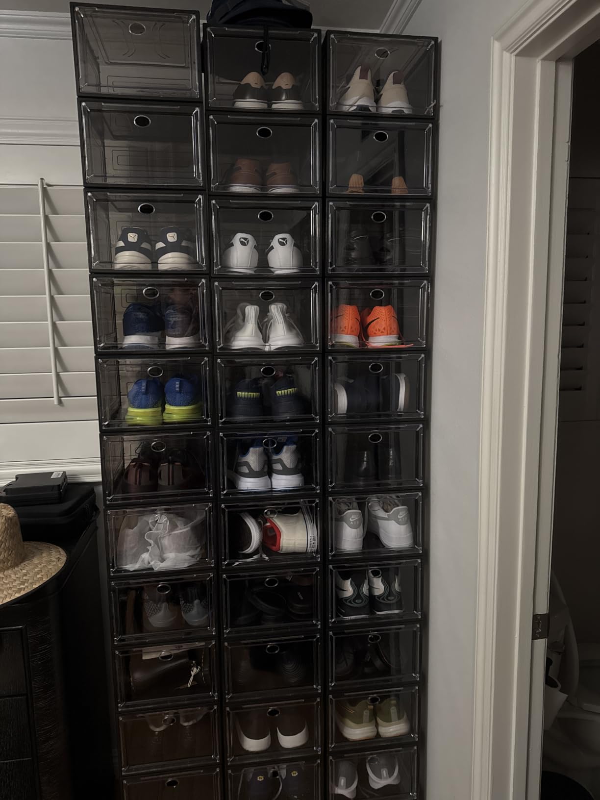 Sturdy Clear Shoe Organizer with Magnetic Door, Stackable Shoe Storage Box customer photo 2