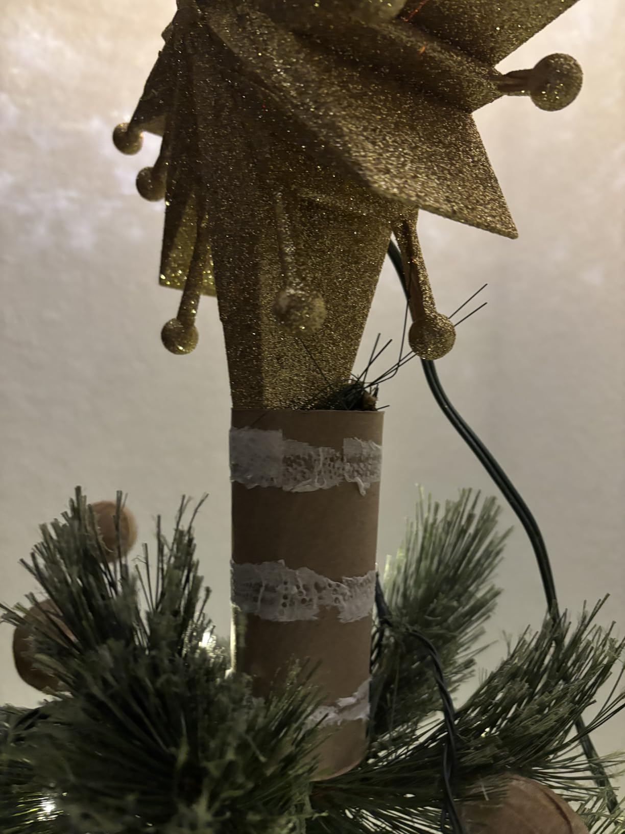 DG-Direct Christmas Tree Topper with Rotating Snowflake Projector, Silver customer photo 2