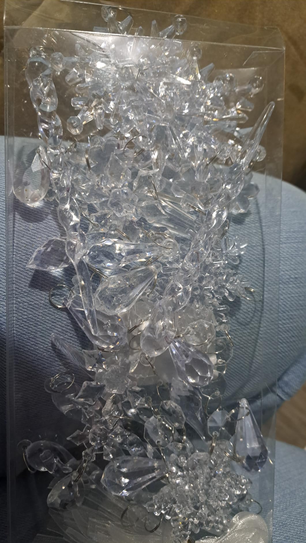 Crystal Christmas Tree Ornaments, Clear Acrylic Snowflake & Icicle, 18pcs customer photo 1