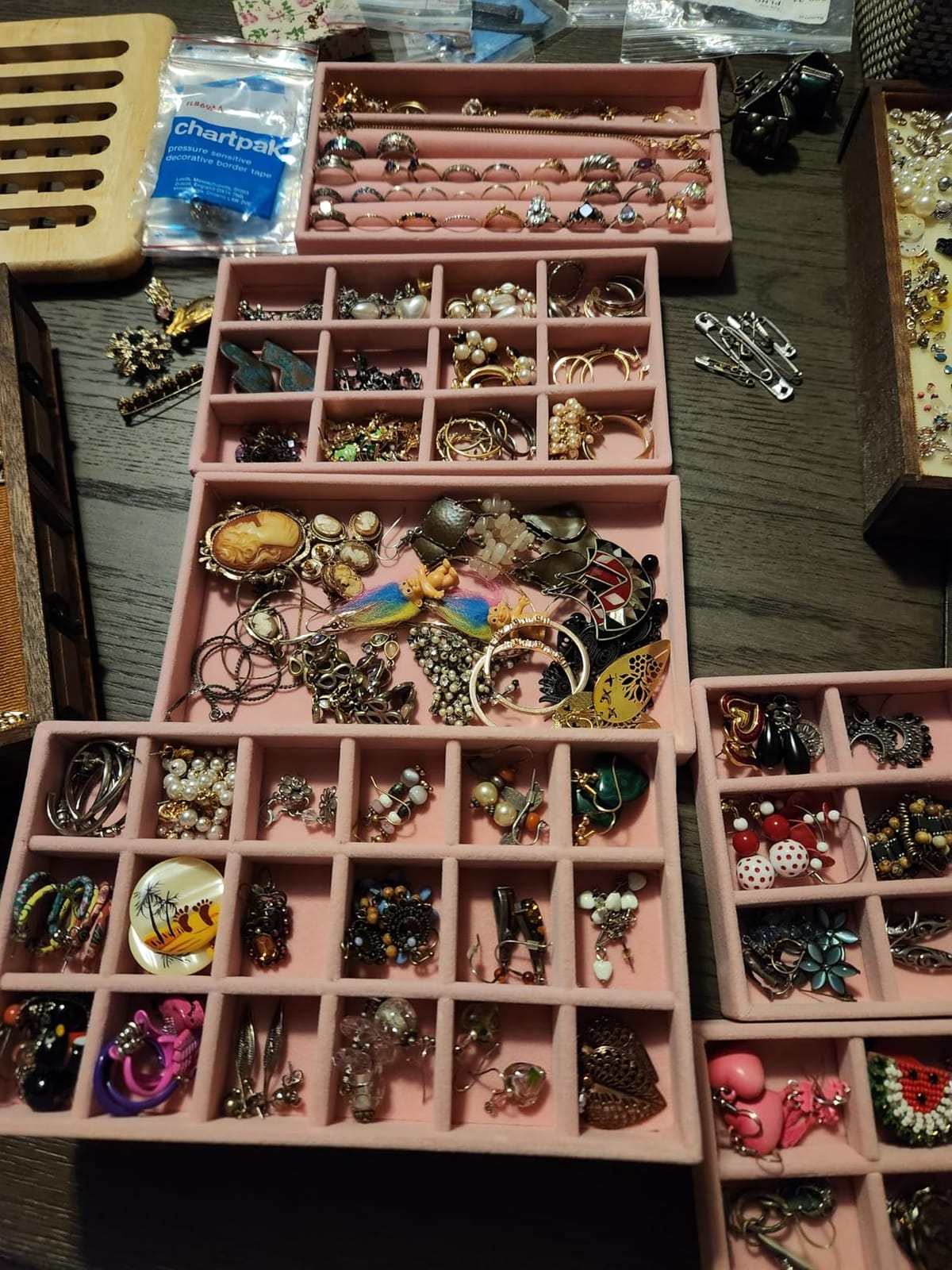 Frebeauty Jewelry Trays for Drawer,Set of 9 Jewelry Organizer and Storage customer photo 2