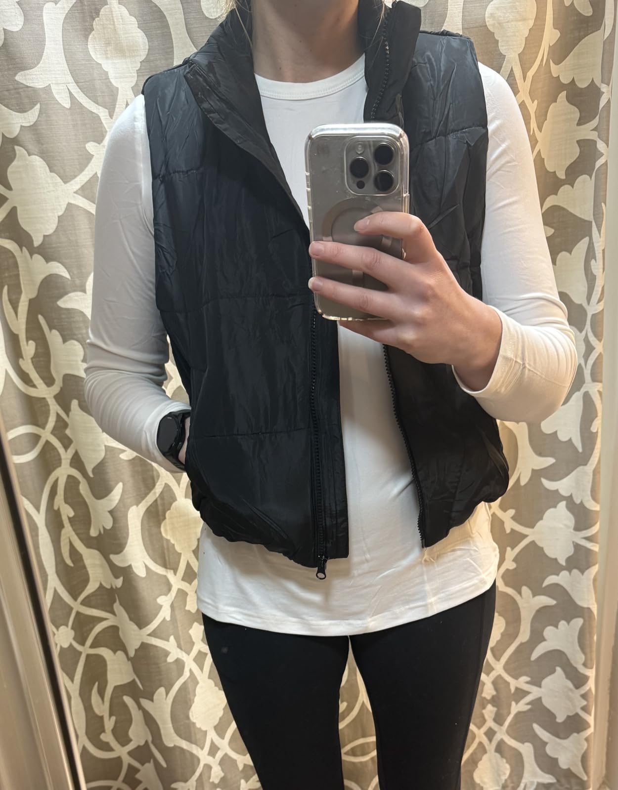 AUTOMET Womens Puffer Vest Cropped Lightweight Fall Winter Outerwear customer photo 2