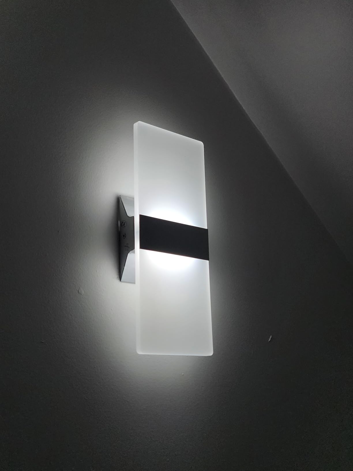 KICAAO Modern Wall Sconces Set of Two, Led Wall Light 10w, 6000k White Light Up Downlight, Hardwired Acrylic Wall Light Lighting, Suitable for Living Room Corridor Bedside (Cool White 6000K 2Pack) customer photo 1