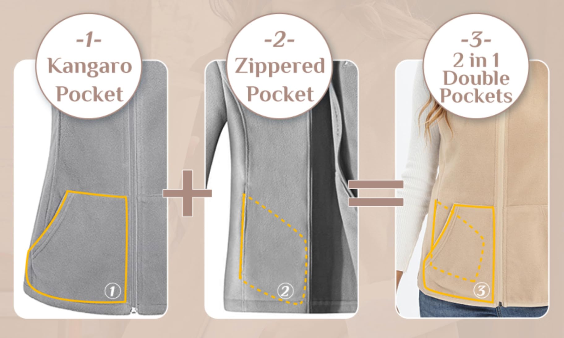 Xeoxarel Women's Fleece Vest Trendy with 6 Pockets Lightweight Daily Wear customer photo 2