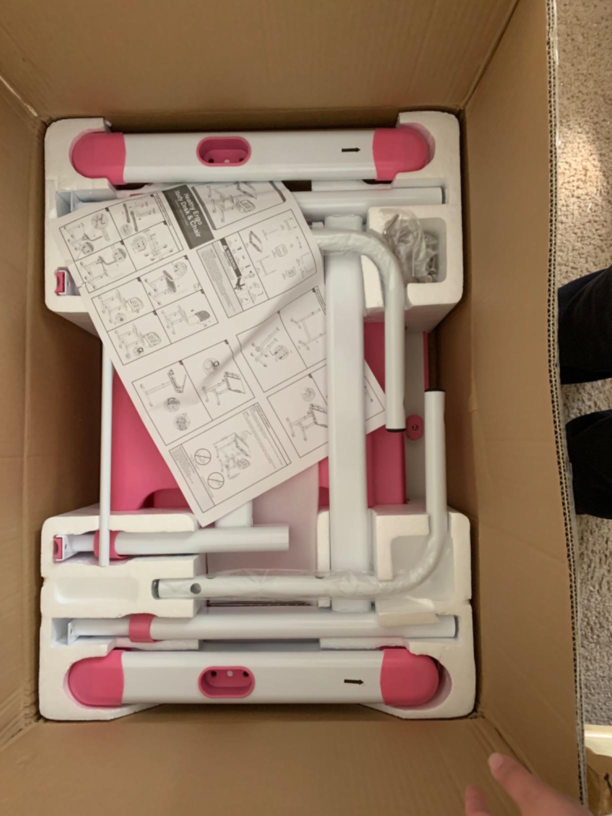 Artist hand Height Adjustable Kids Desk and Chair Set with LED Light,Drawer customer photo 2