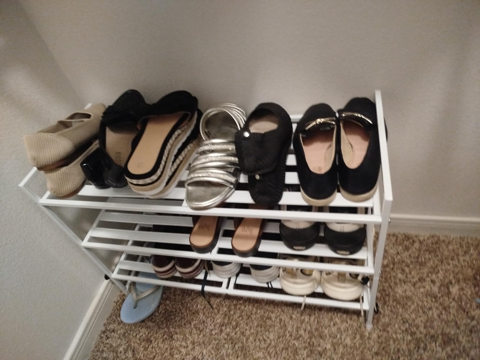 Simple Houseware 3-Tier Stackable Wired Grid Shoe Rack, Black customer photo 1