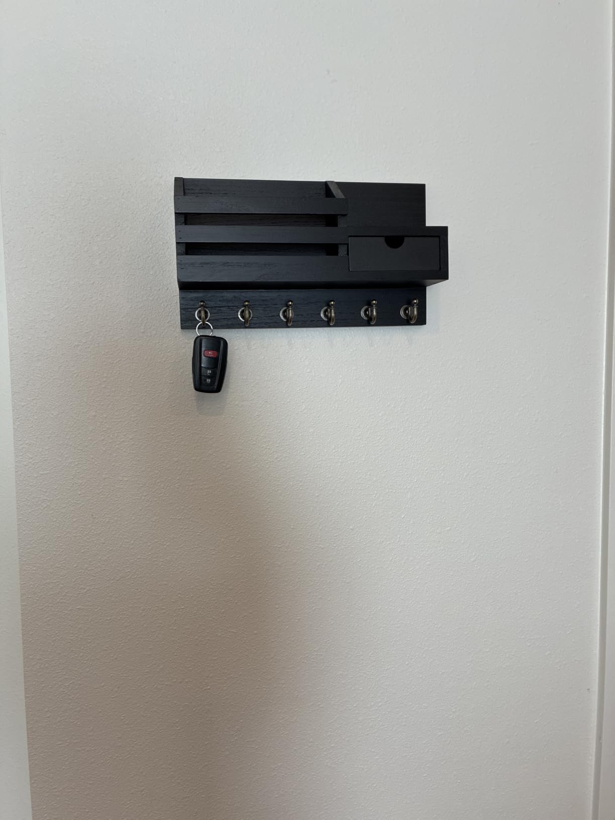 FifthQuarter Key and Mail Holder Wall Mount with Drawer and 6 Sturdy Hooks customer photo 2
