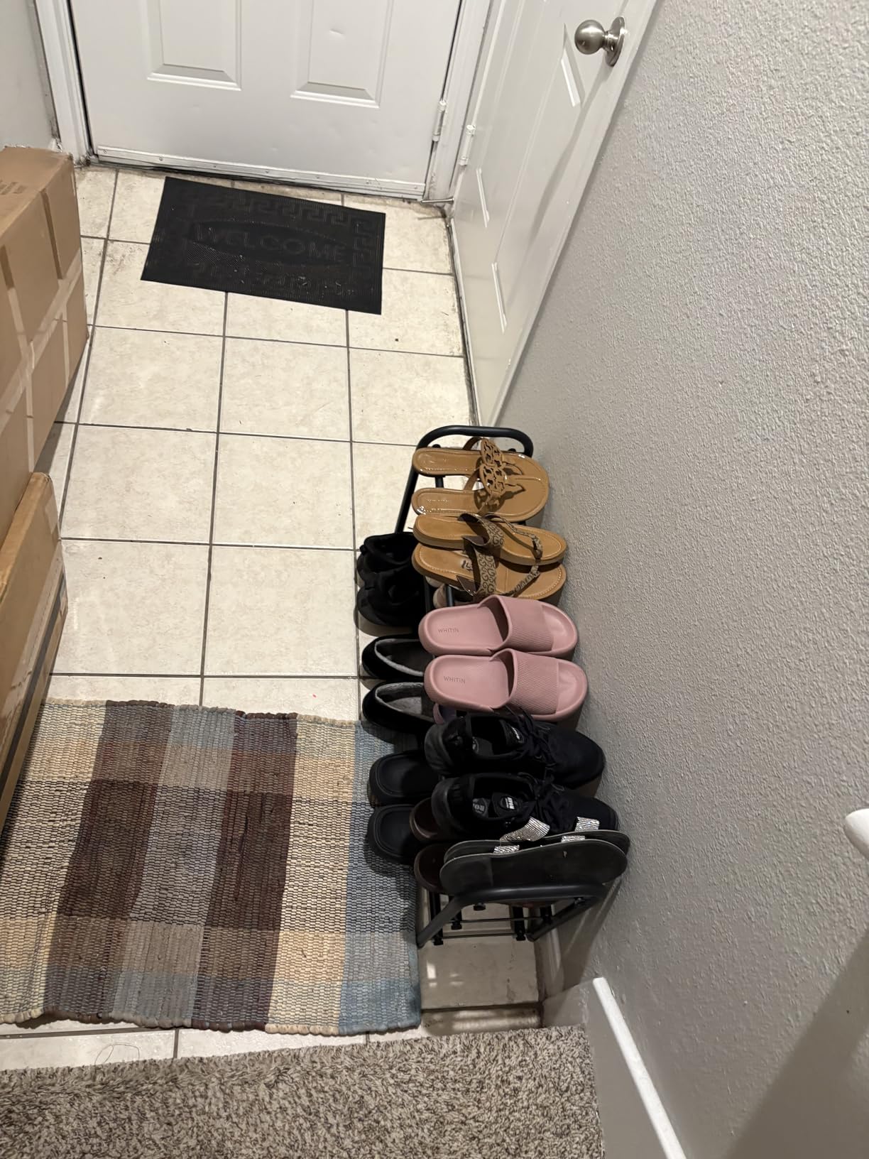 Gonfoam Expandable 4-Tier Shoe Rack for Closet and Entryway, Black customer photo 2