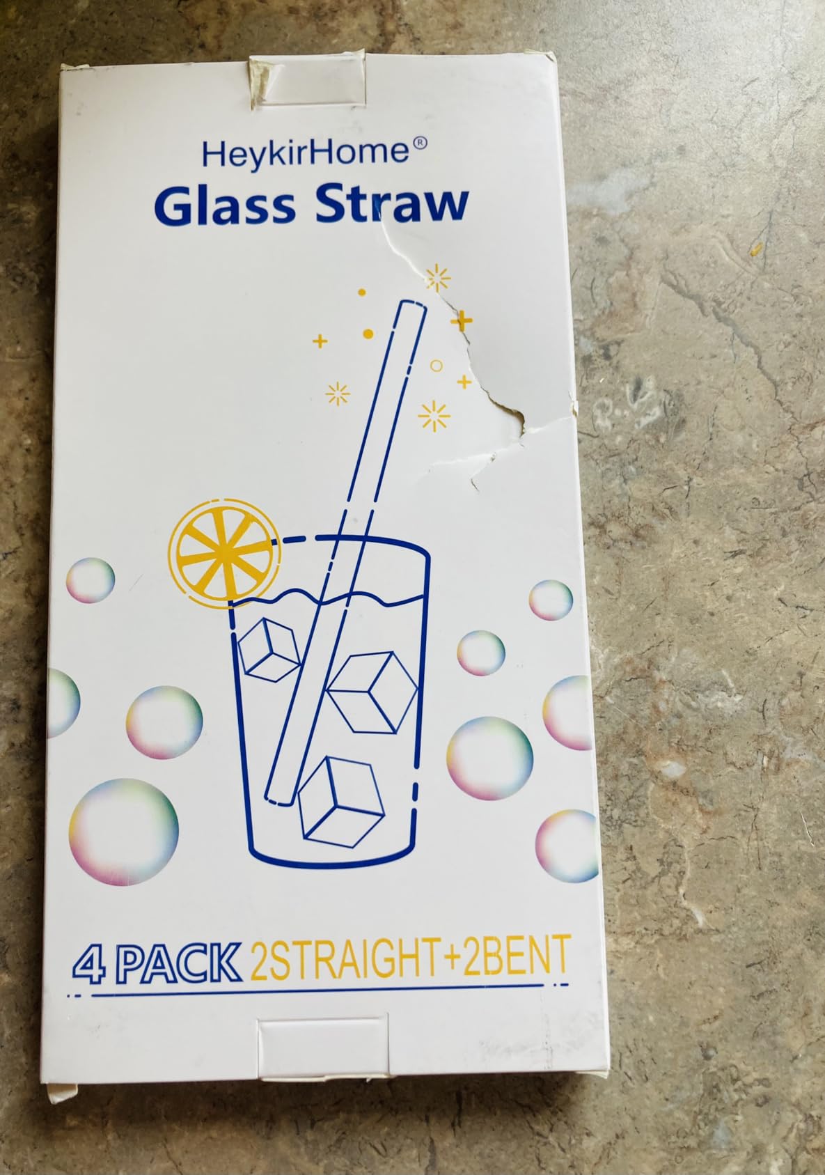 HeykirHome 4-Pack Reusable Glass Straw, Size 8.5''x10 MM,Including 2 Straight and 2 Bent with 2 Cleaning Brush- Perfect For Smoothies, Tea, Juice customer photo 2