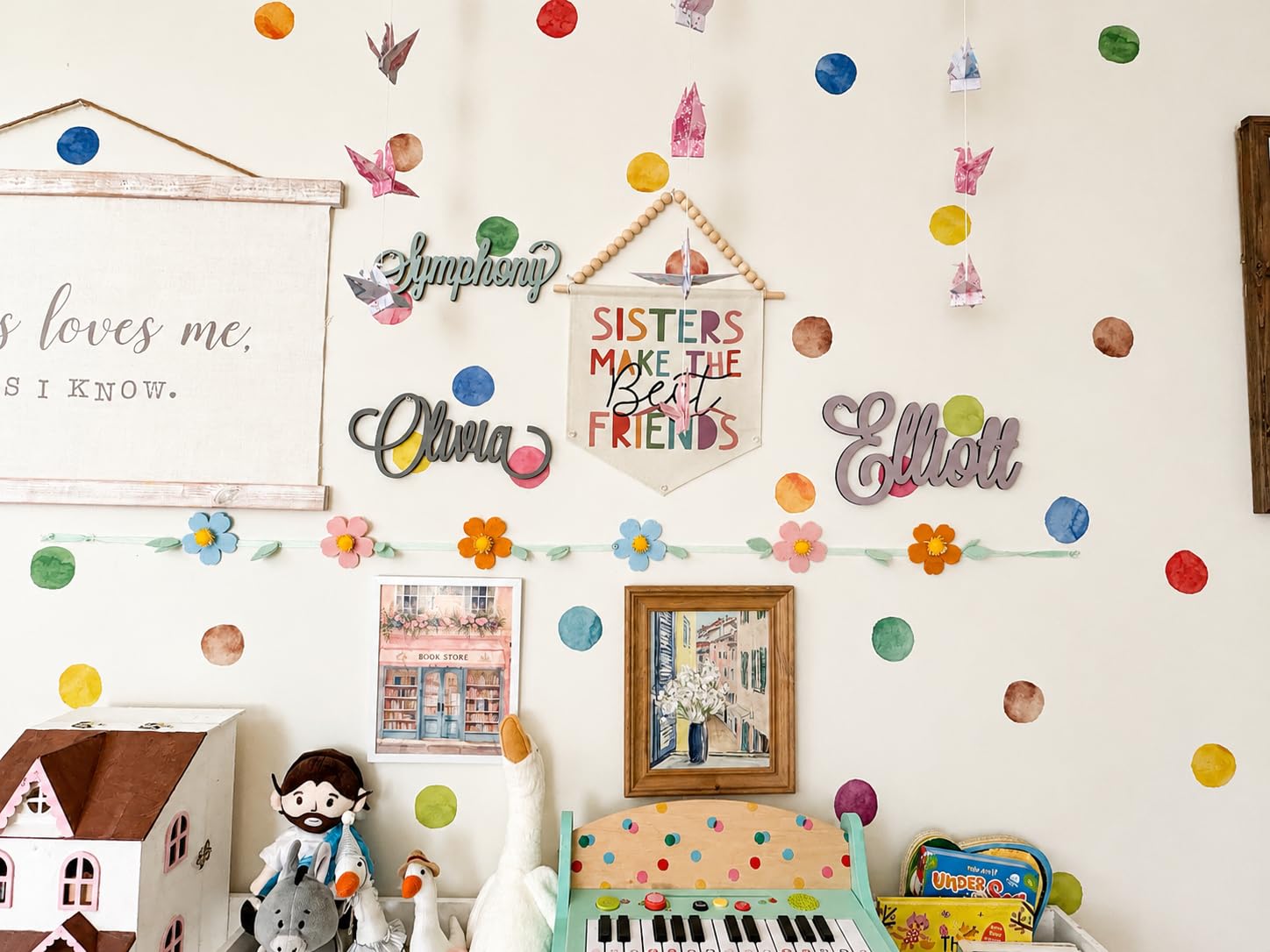 YouRfocus Colorful Polka Dot Wall Decals for Playroom, Peel and Stick customer photo 1
