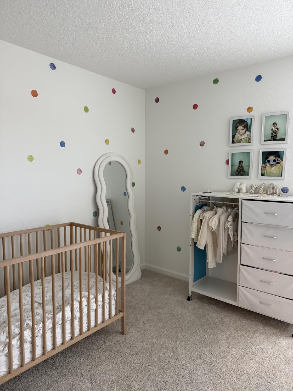 YouRfocus Colorful Polka Dot Wall Decals for Playroom, Peel and Stick customer photo 2